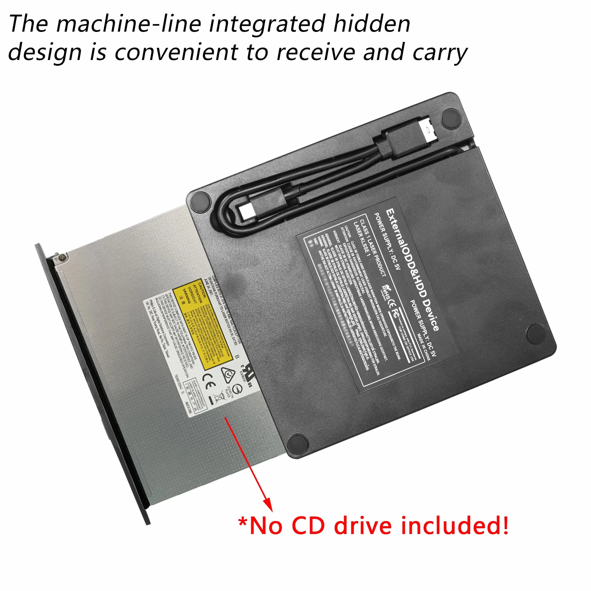 Alloggiamento dell'unità CD, unità DVD esterna ottenuta aggiungendo un'unità ottica, scatola di installazione CD-ROM (12,7 mm)