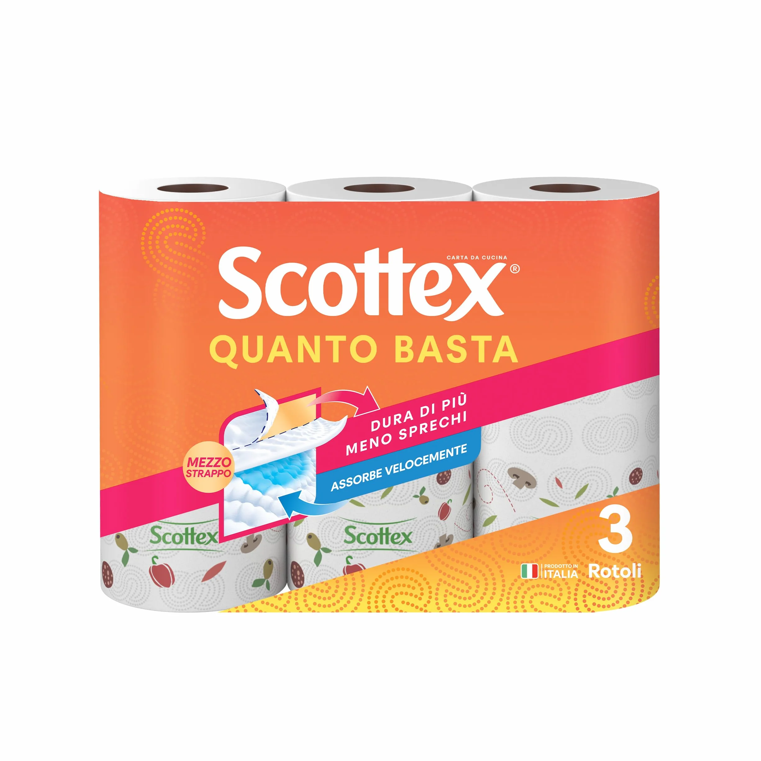 Scottex Quanto Basta Carta Da Cucina 3 Maxi Rotoli FSC