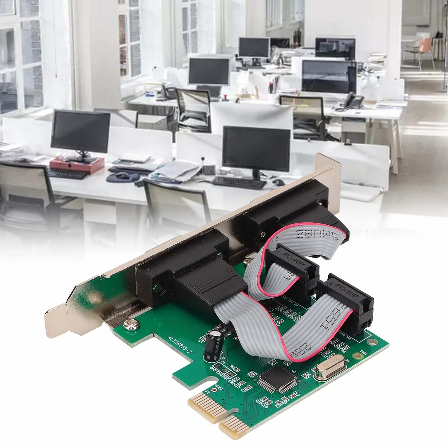 Scheda di Espansione Seriale PCIE, Interfaccia Porta COM PCIE a RS232 Scheda di Espansione Doppia Porta Seriale WCH382L Chip per Windows98/98SE/ME/2000/xp/server 2003/xp 64bit/Vista/win7/2008, per Lin