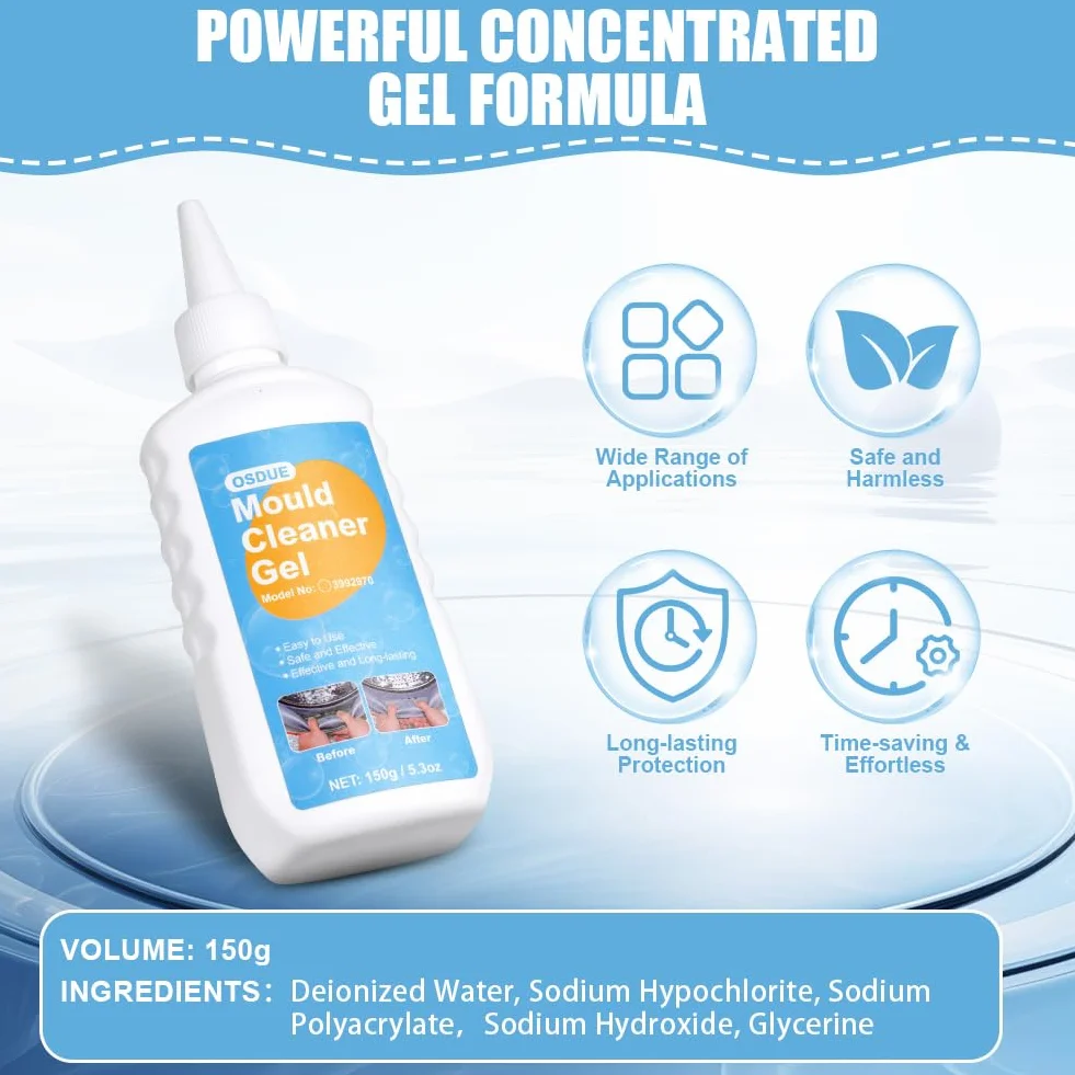 OSDUE Antimuffa Gel con Pennello, Rimozione Muffa per Cucina e Bagno, Household Mold Remover