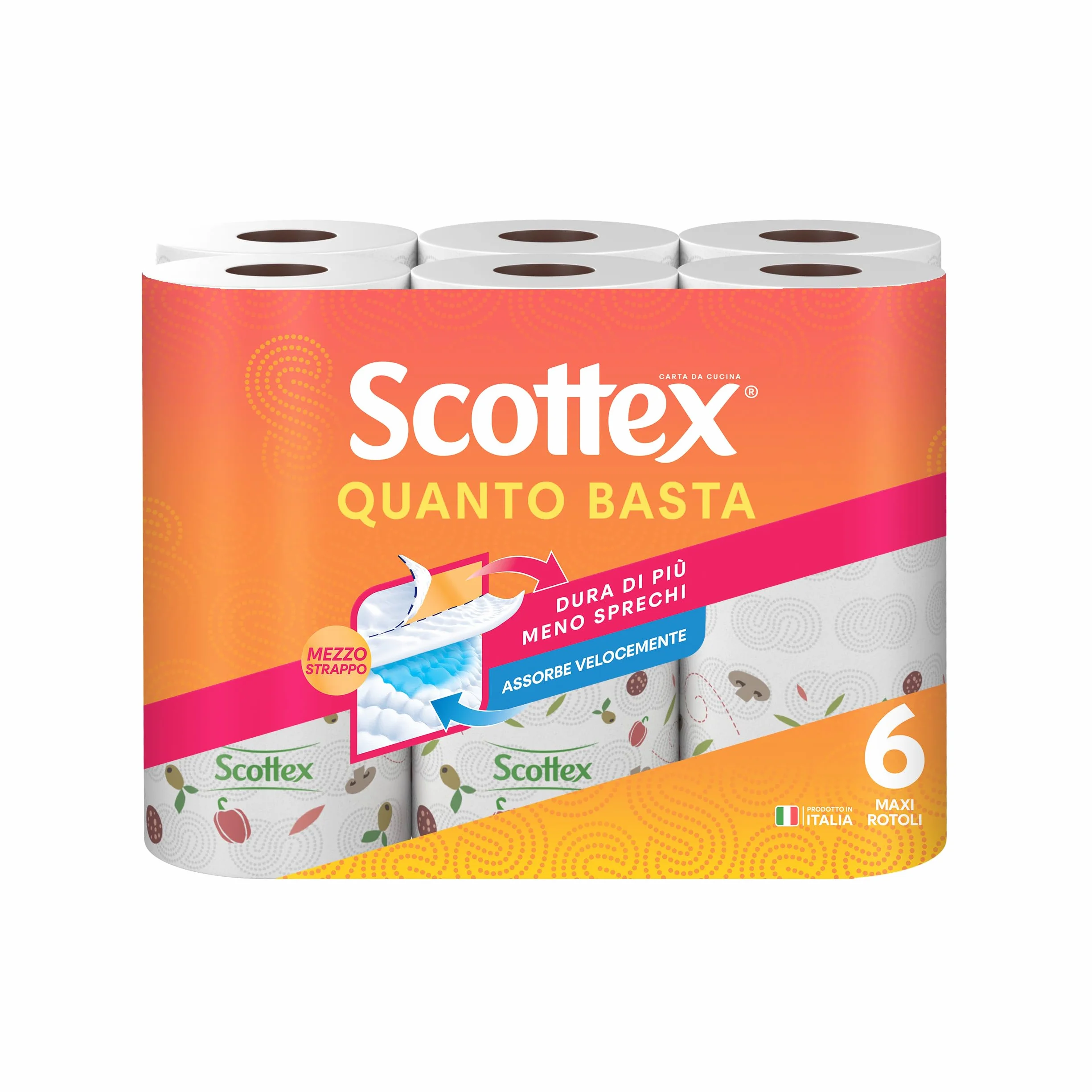 Scottex Quanto Basta Carta Cucina 6 Maxi Rotoli FSC