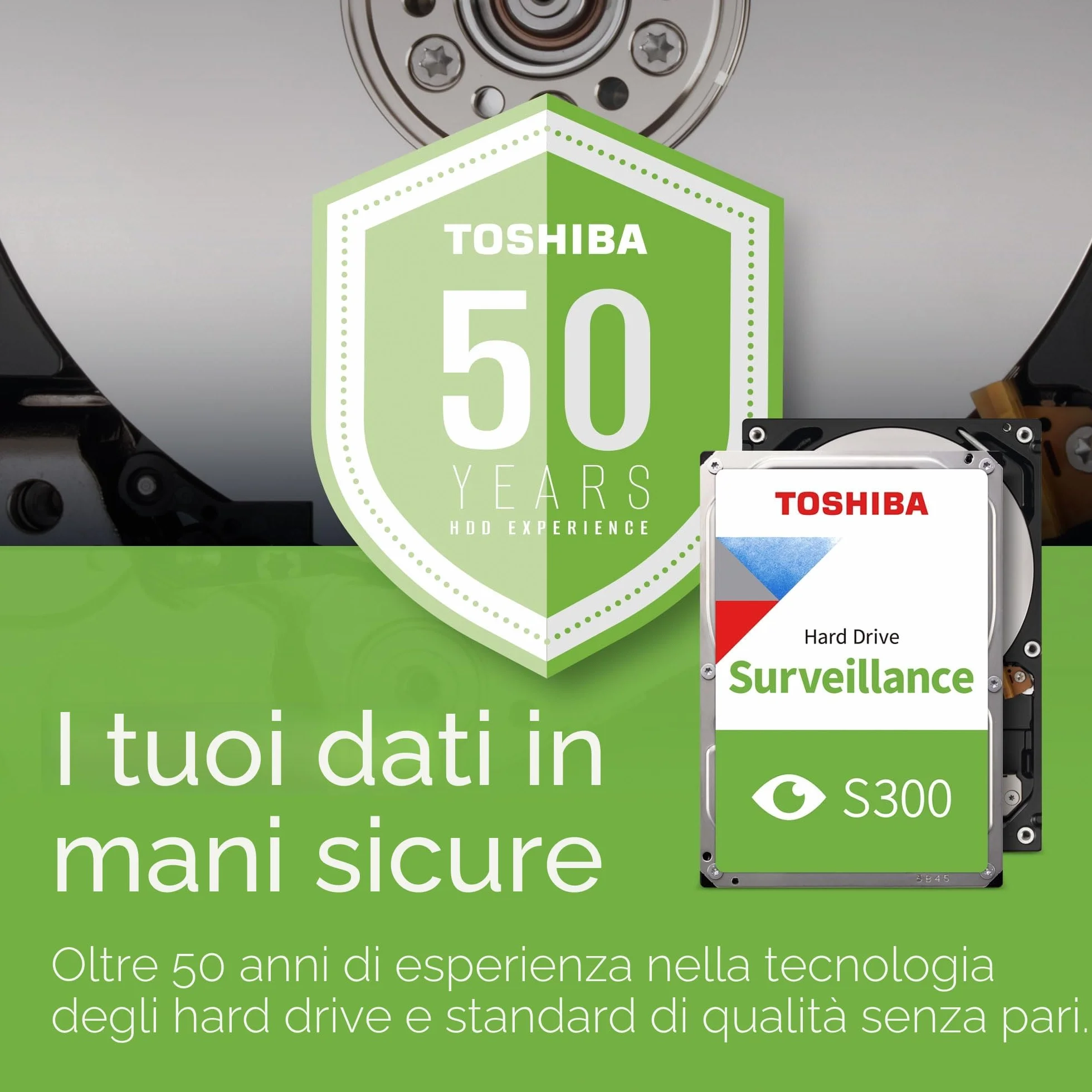 Toshiba 4TB S300 Surveillance HDD - 3.5' SATA Internal Hard Drive Supports up to 64 HD cameras at a 180TB/Year workload (HDWT720UZSVA)
