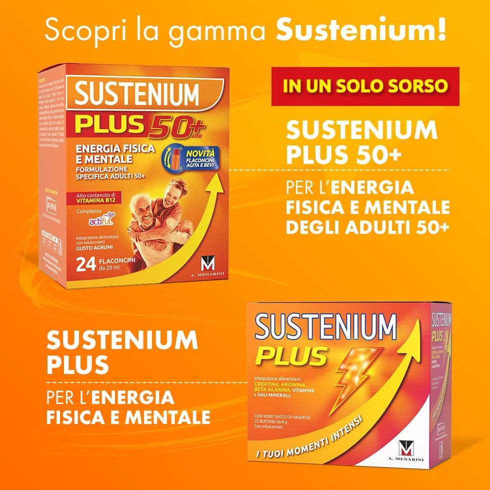 Sustenium Plus 50+ Integratore energizzante 24 bustine antiossidante ACTIFUL vitamine minerali