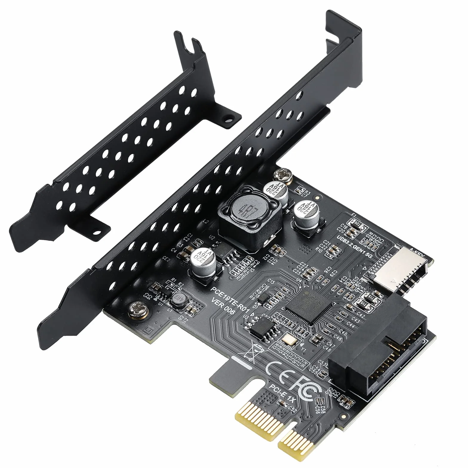 Scheda di espansione per pannello frontale USB 3.2 GEN1 5Gbps Type-E (chiave A) + USB3.0 20pin, compatibile con XP/ WIN7/ WIN8 /VISTA/ WIN10/ WIN11 32BIT/64BIT/ Linux.