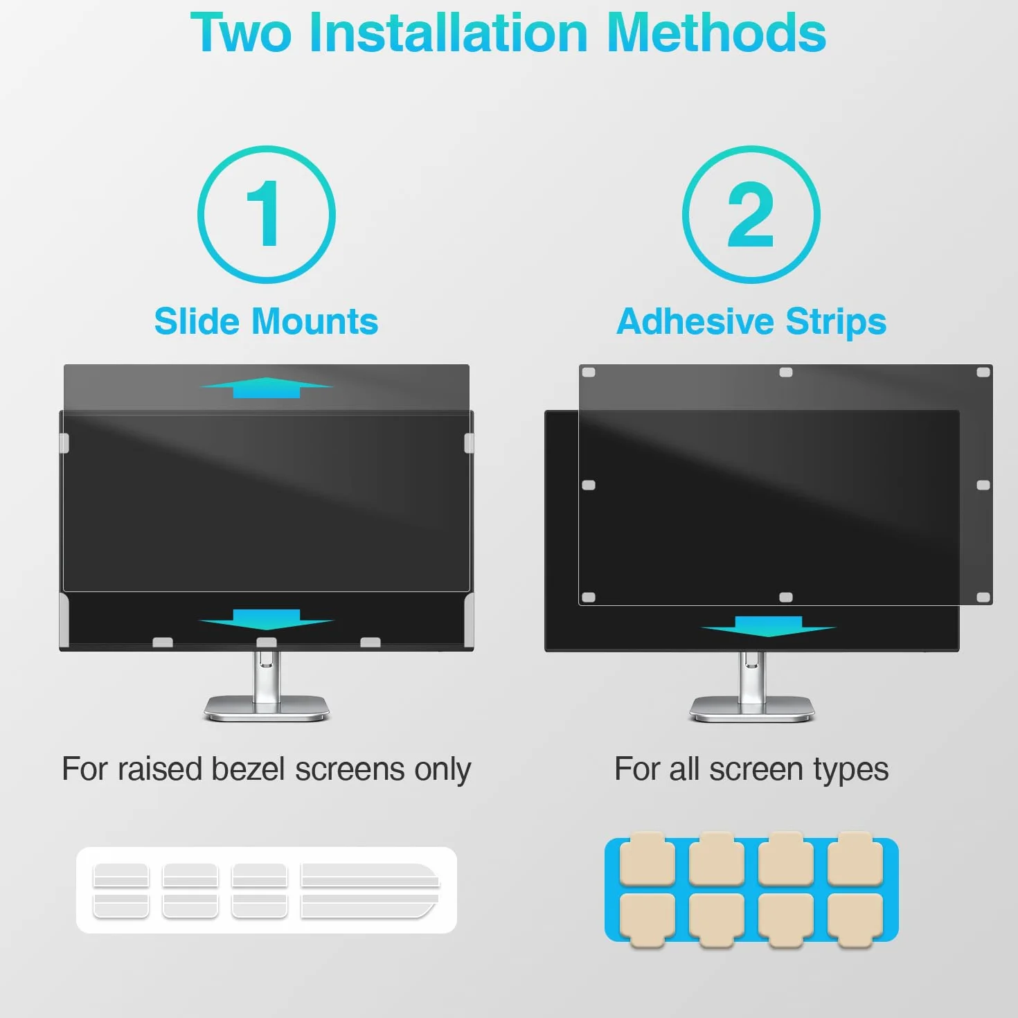 Pellicola Protettiva Privacy per Monitor 27 Pollici 16:9 (59.8 x 33.7 cm), Antiriflesso e Anti-Luce Blu, Rimovibile, Anti-Spy Film per Ufficio