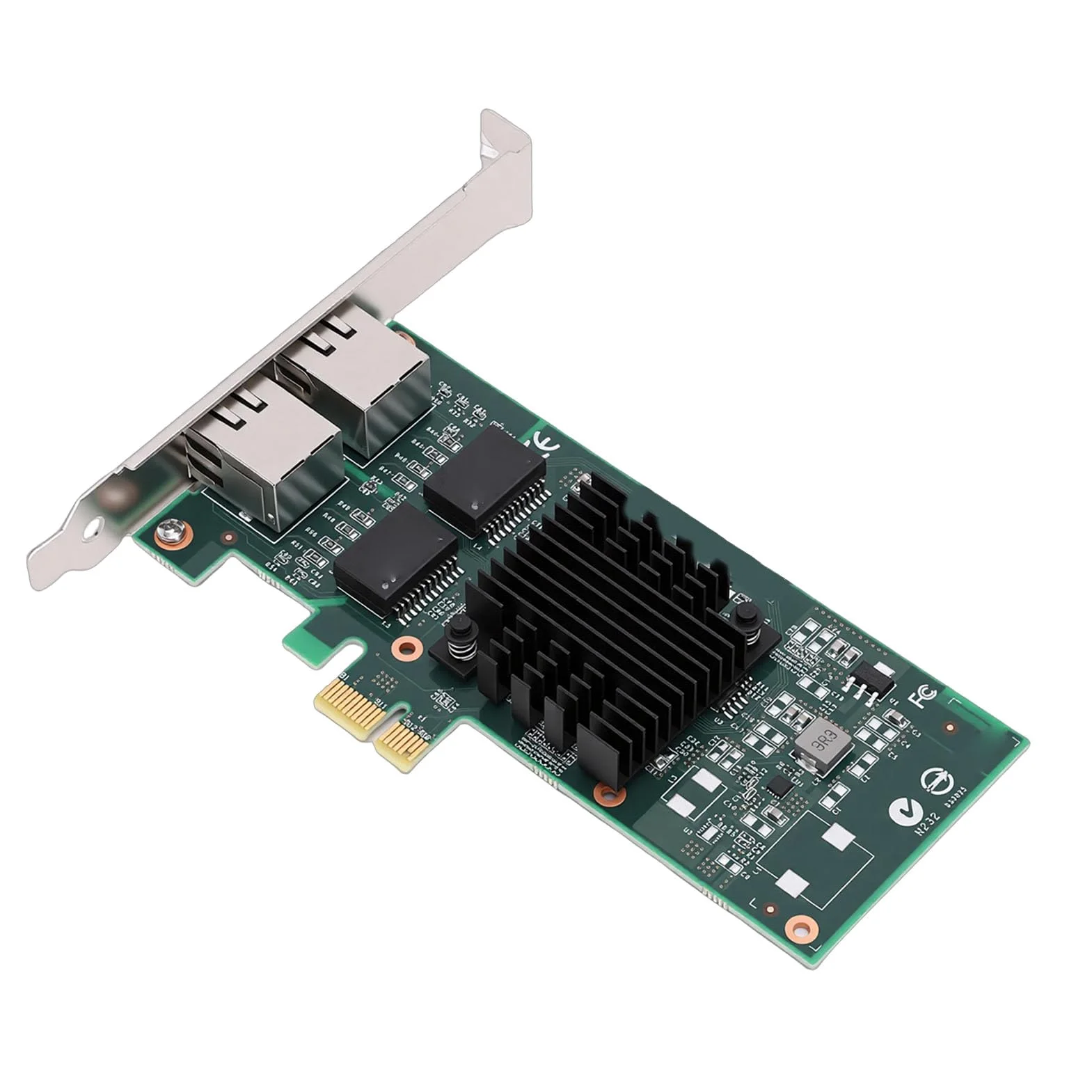 Cryfokt Scheda Di Rete Pcie Da 1 Gb, Adattatore Gigabit Ethernet Pci Express 2.0 X1 Con Doppia Porta Rj45 E Supporto Controller, Adattatore Di Rete Ethernet