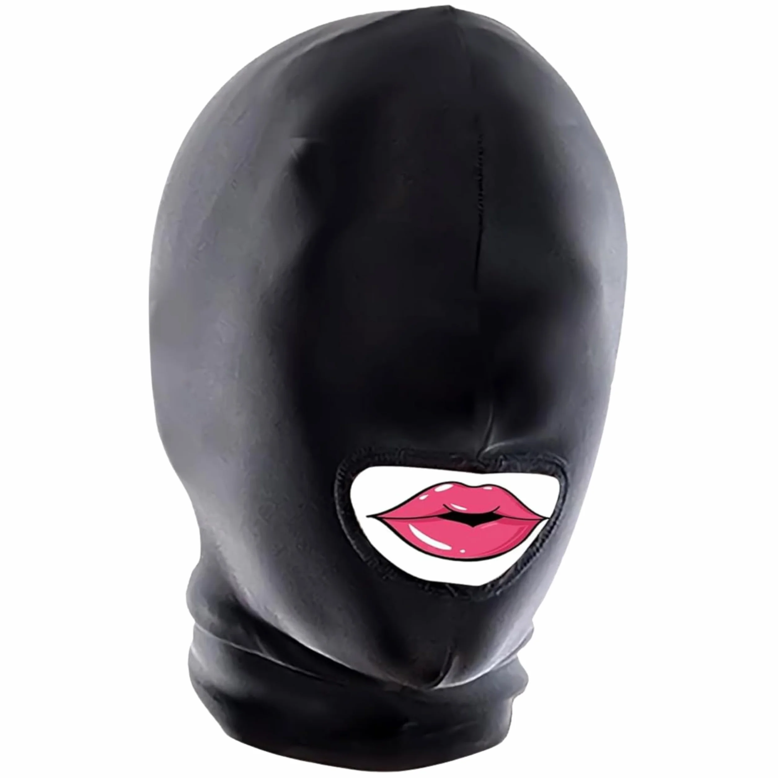 Sensual FOPS Maschera BDSM Universale per Testa con Apertura Bocca Nero Spandex Flessibile Traspirante Sex Toy