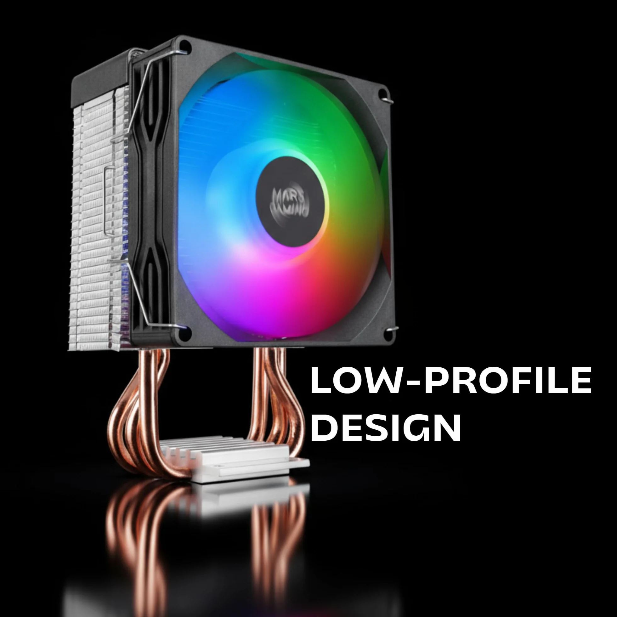 Mars Gaming MCPU-X3, Dissipatore CPU 190W TDP, 3x Heatpipes, Ventola PWM FDB, Illuminazione FRGB, Design Compatto SFF/Mini-ITX, Alette in Alluminio, Cooler PC con Compatibilità Intel e AMD, Nero