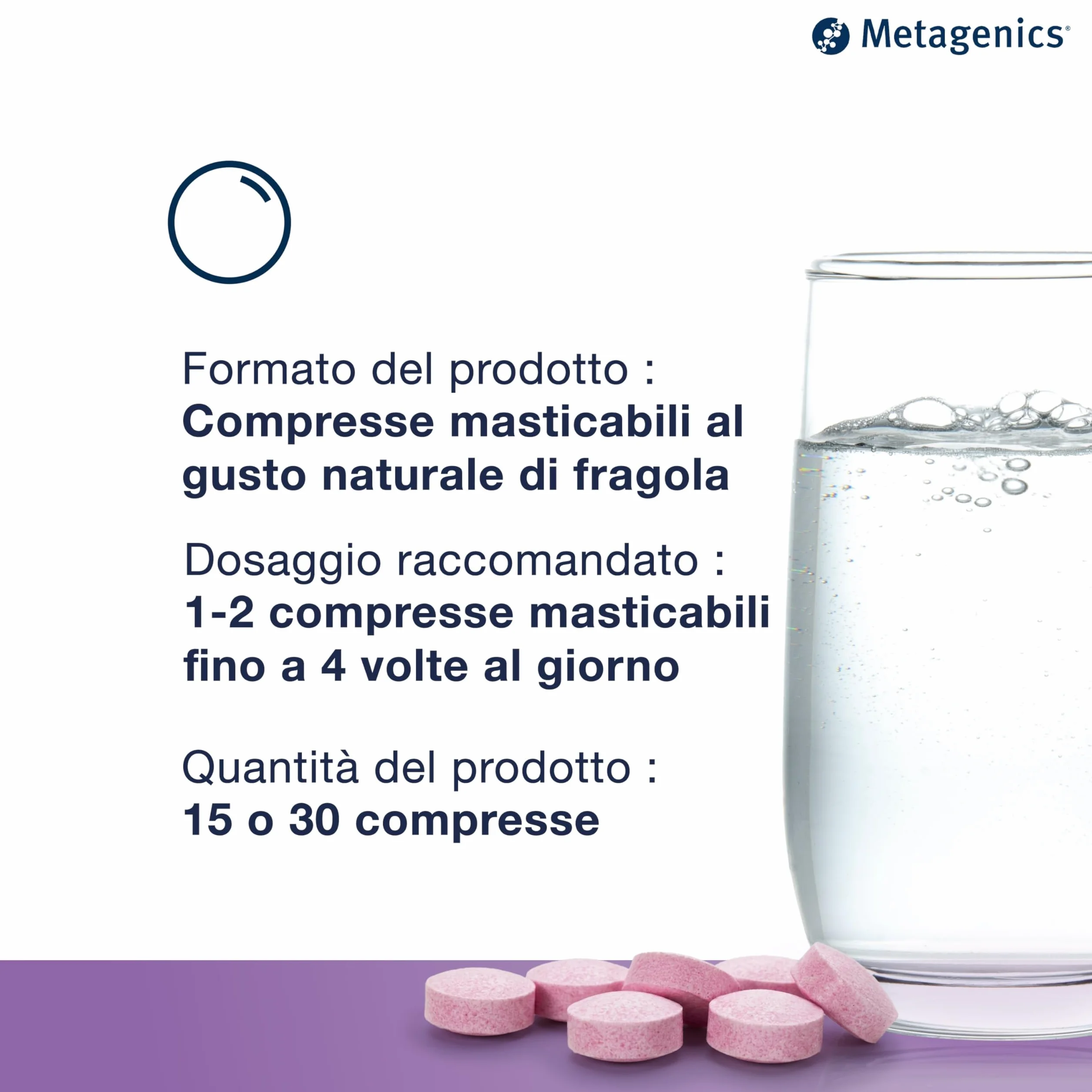 Metagenics MetaRelax Fast 15 compresse masticabili con GABA, folato attivo (MTHF) e magnesio