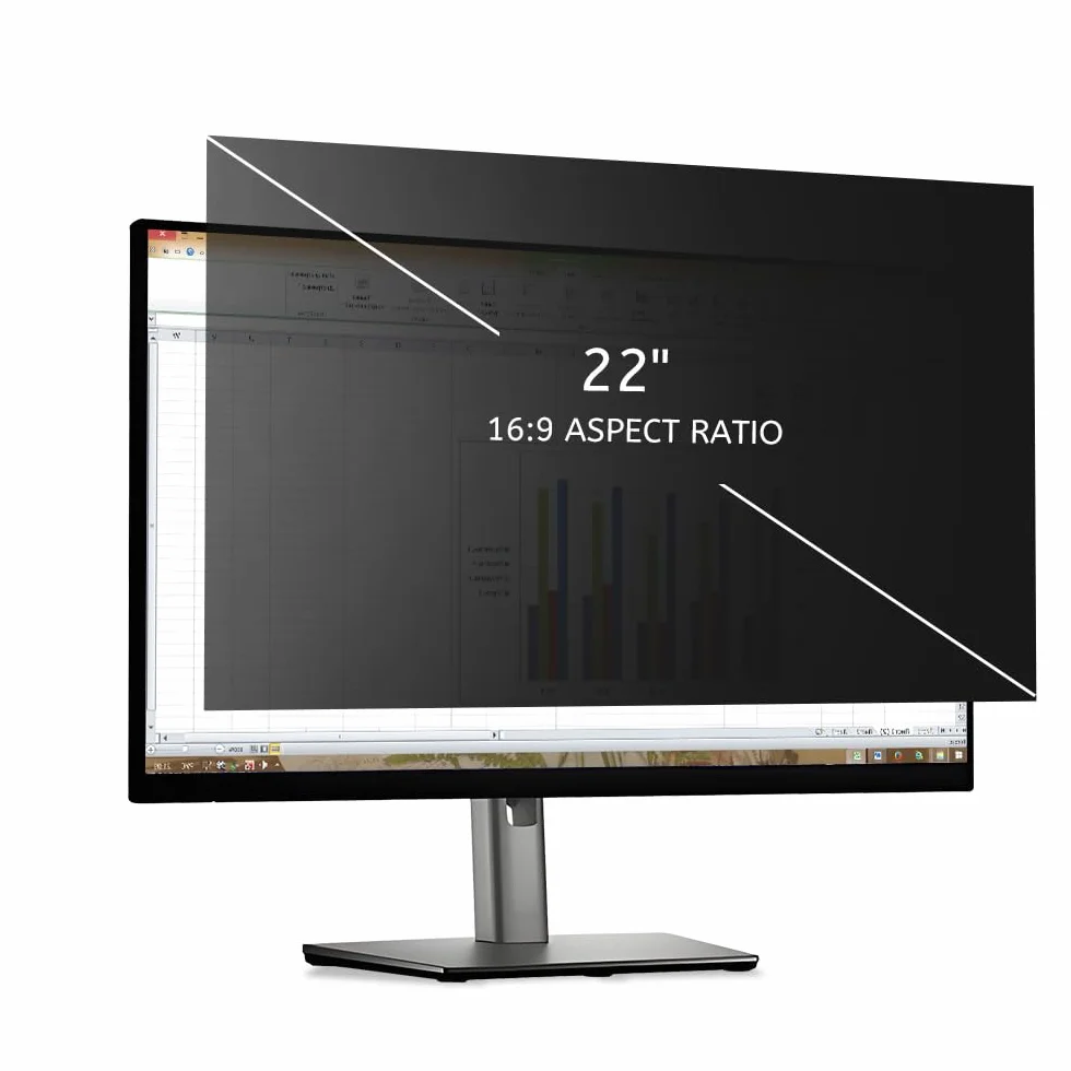 MOBDIK Schermo Privacy Rimovibile per Computer da 22 Pollici per Monitor con Rapporto 16:9, Filtro Antiriflesso per Luce Blu, Anti-Spia, Protezione Degli Occhi