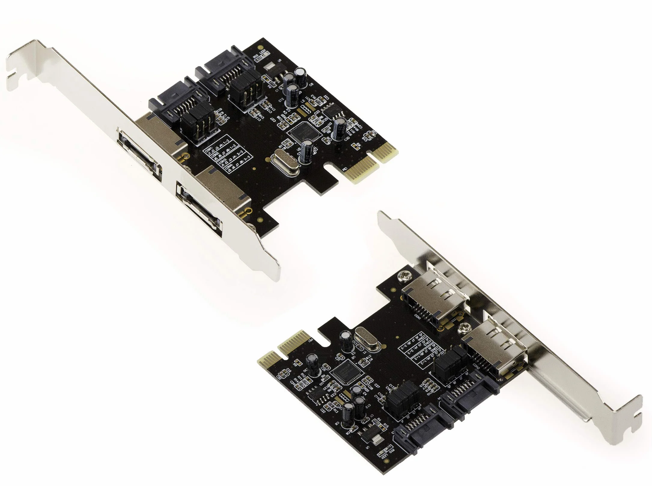 KALEA-INFORMATIQUE Scheda controller PCI Express PCIe 2 porte SATA 3 con prese SATA interne ed eSATA esterne. Chipset ASM1061