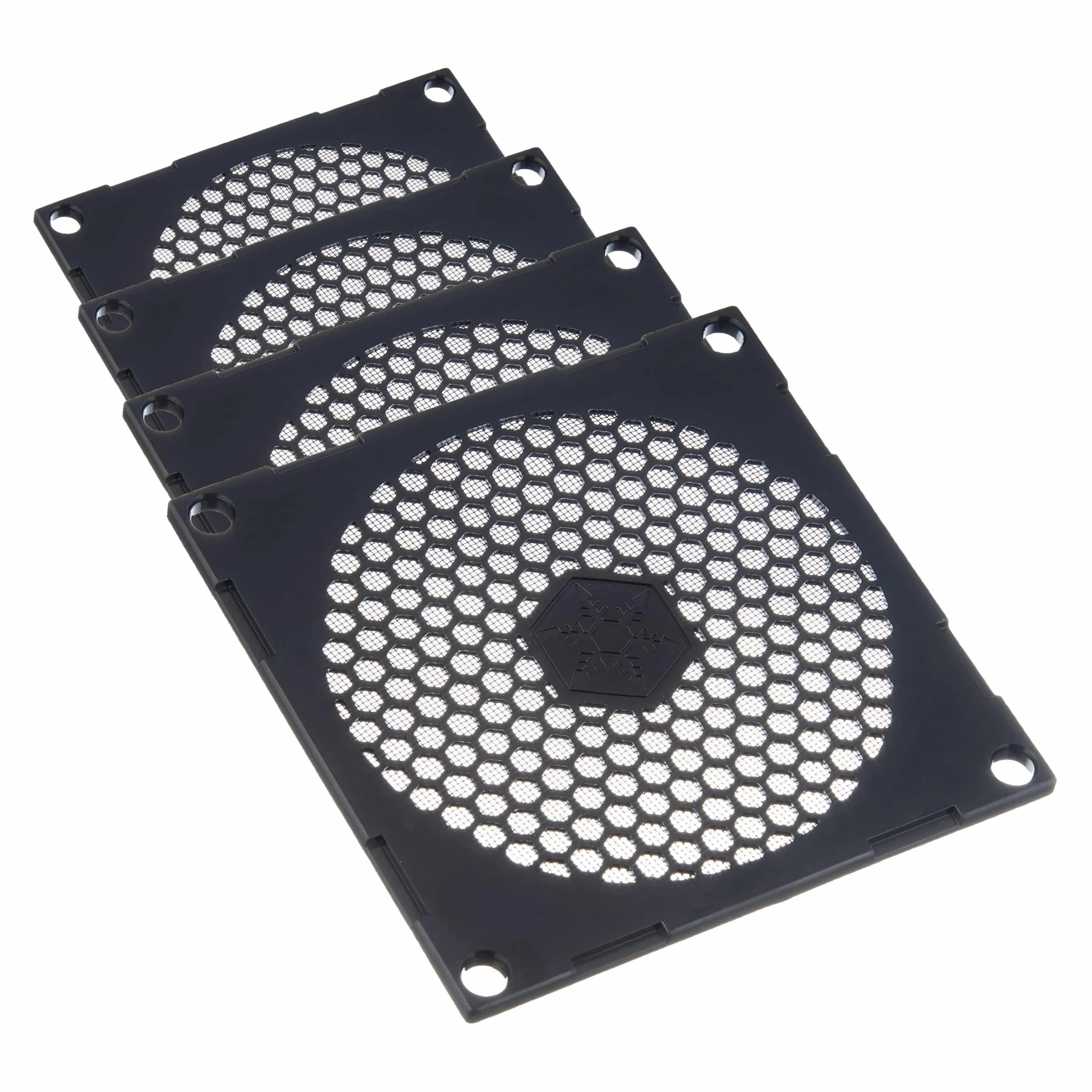 SilverStone SST-FF81B - Griglia ventola con filtro da 80mm, nero (Confezione da 4)