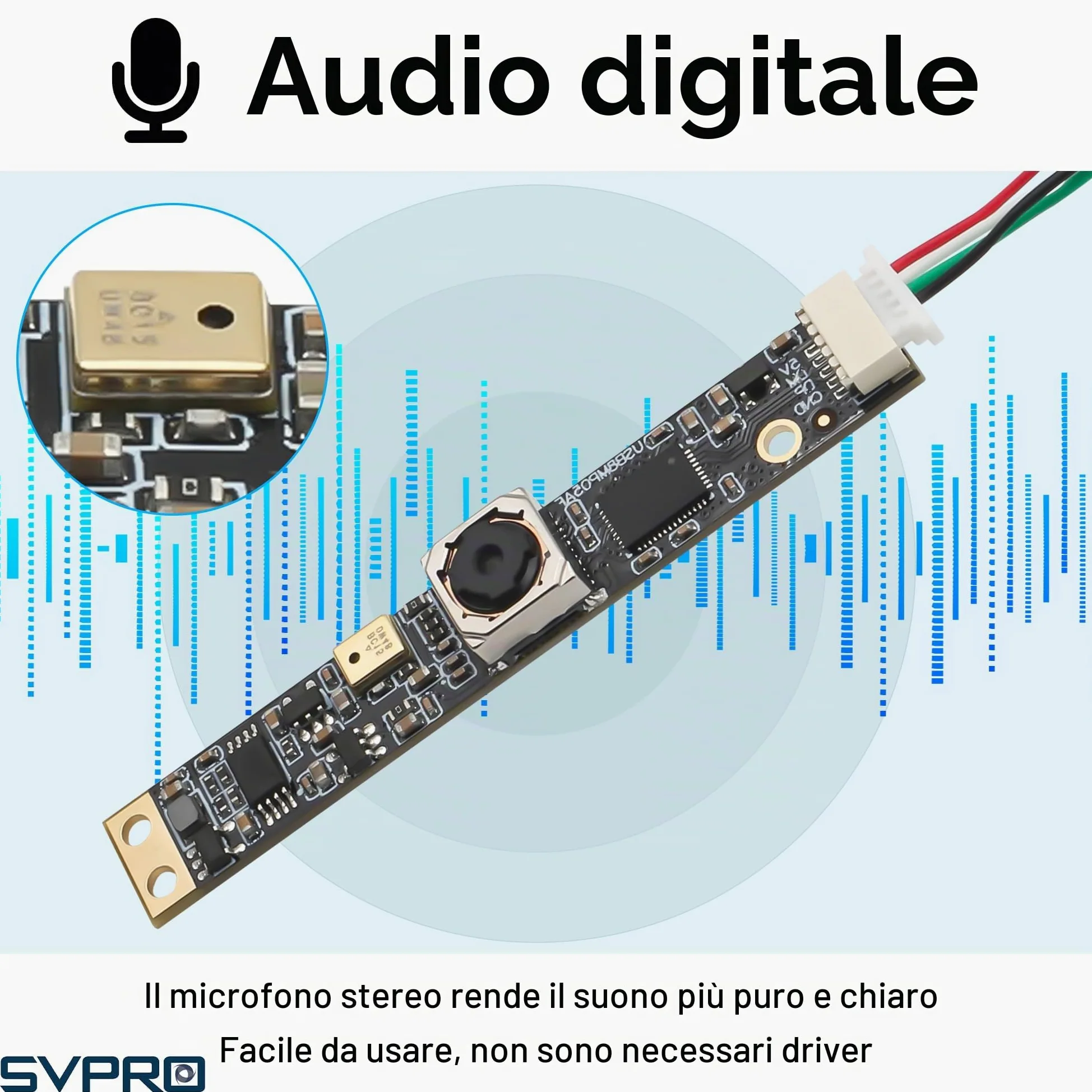 Svpro Telecamera USB autofocus 8 MP con microfono per computer UVC USB2.0 Mini webcam Board