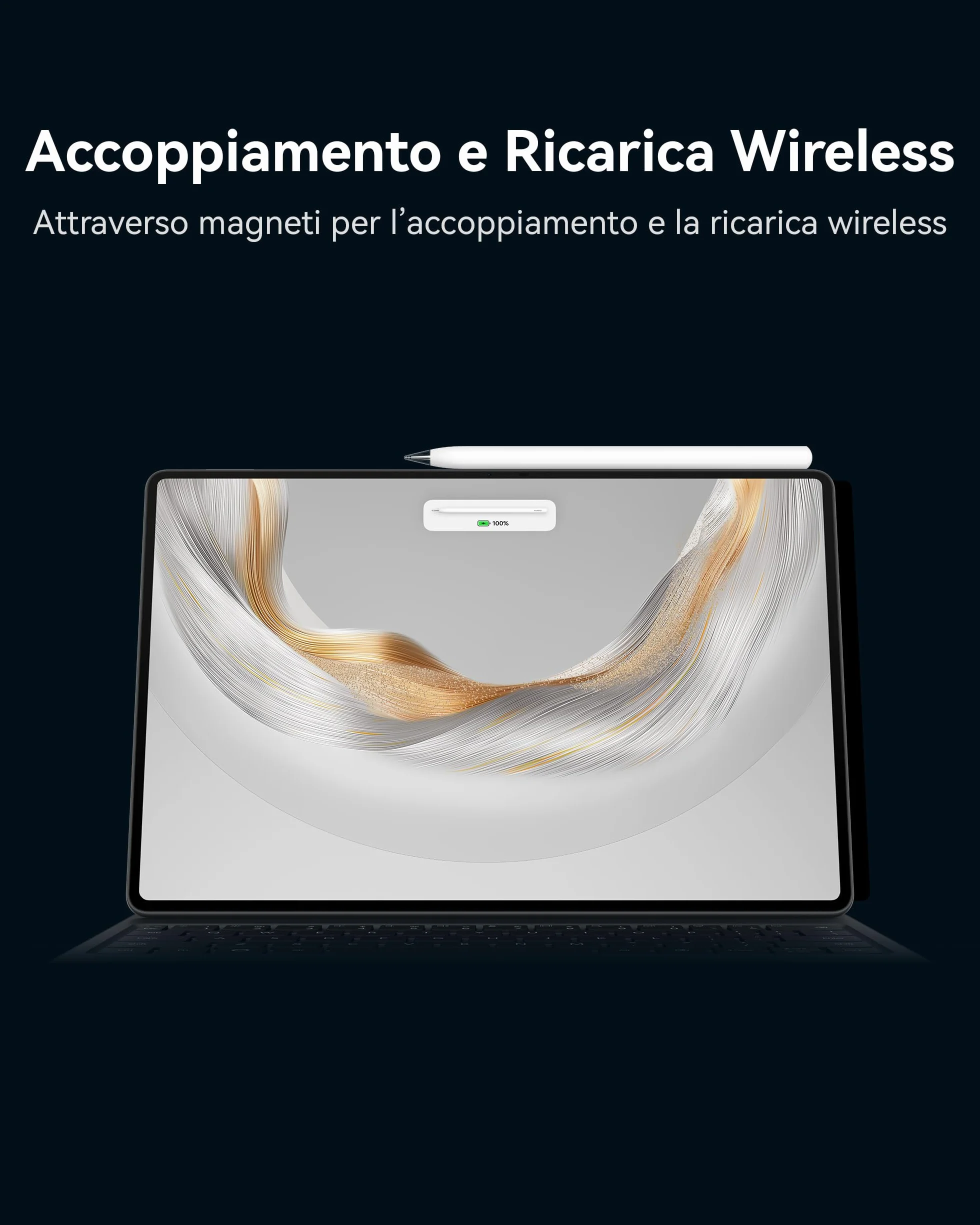 HUAWEI M-Pencil Pro, Penna Stylus con Tre Punte Yersatili, Design con Luce Pulsante, Pulsante Rapido, Gesti Multipli, 10.000+ Livelli di Sensibilità alla Pressione, NearLink