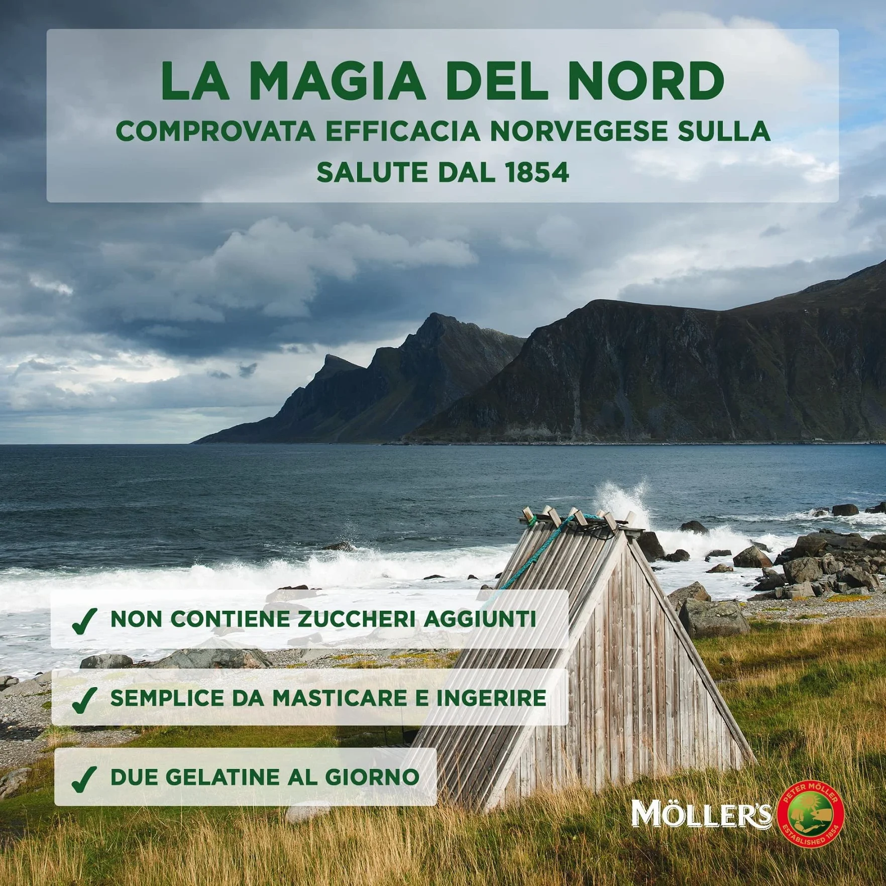 Moller's Omega 3 Per Bambini Olio di pesce omega-3 DHA EPA 36 pezzi