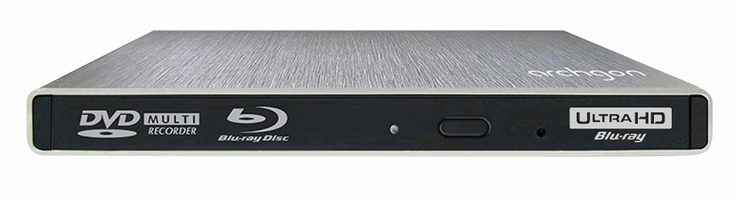 Archgon Star UHD Esterno Lettore 4K-Ultra HD BD Player, Masterizzatore Blu-ray BDXL Burner per PC USB 3.0 USB-C, M-Disc, Cassetto per il caricamento del disco, Box di protezione, Alluminio Argento