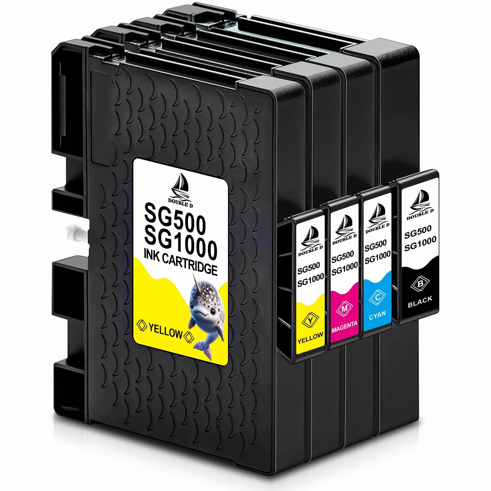 DOUBLE D SG500 SG1000 Subimition Cartucce d'inchiostro Compatible per Sawgrass Virtuoso SG500 SG1000 Sublimation Stampanti(1 Nero/1 Ciano/1 Magenta/1 Giallo)