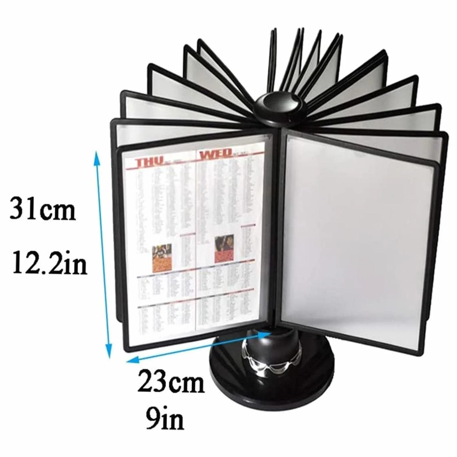 Sistema di Riferimento da Tavolo, Portadocumenti con Display di Riferimento, Organizer da Tavolo, 20 Pannelli Fronte/Retro, capacità di 40 Fogli, Cartella con Display Ribaltabile da Tavolo,