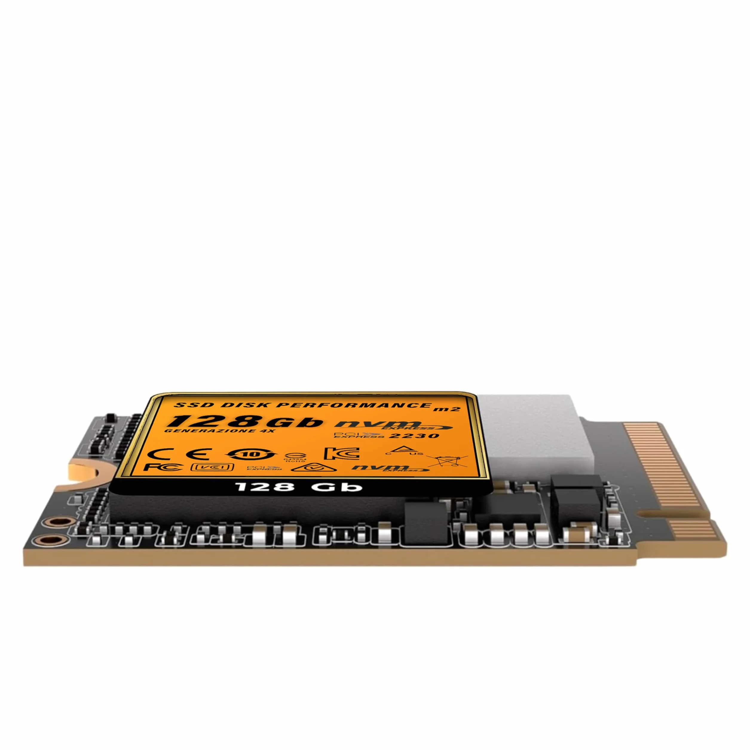 SSD PCIe NVMe Gen 4x4 da 128Gb M2 2230, Unità a Stato Solido Interna, include adattatore per slot 2280, alta velocità di trasferimento dati, solo per uso professionale, garanzia Italia