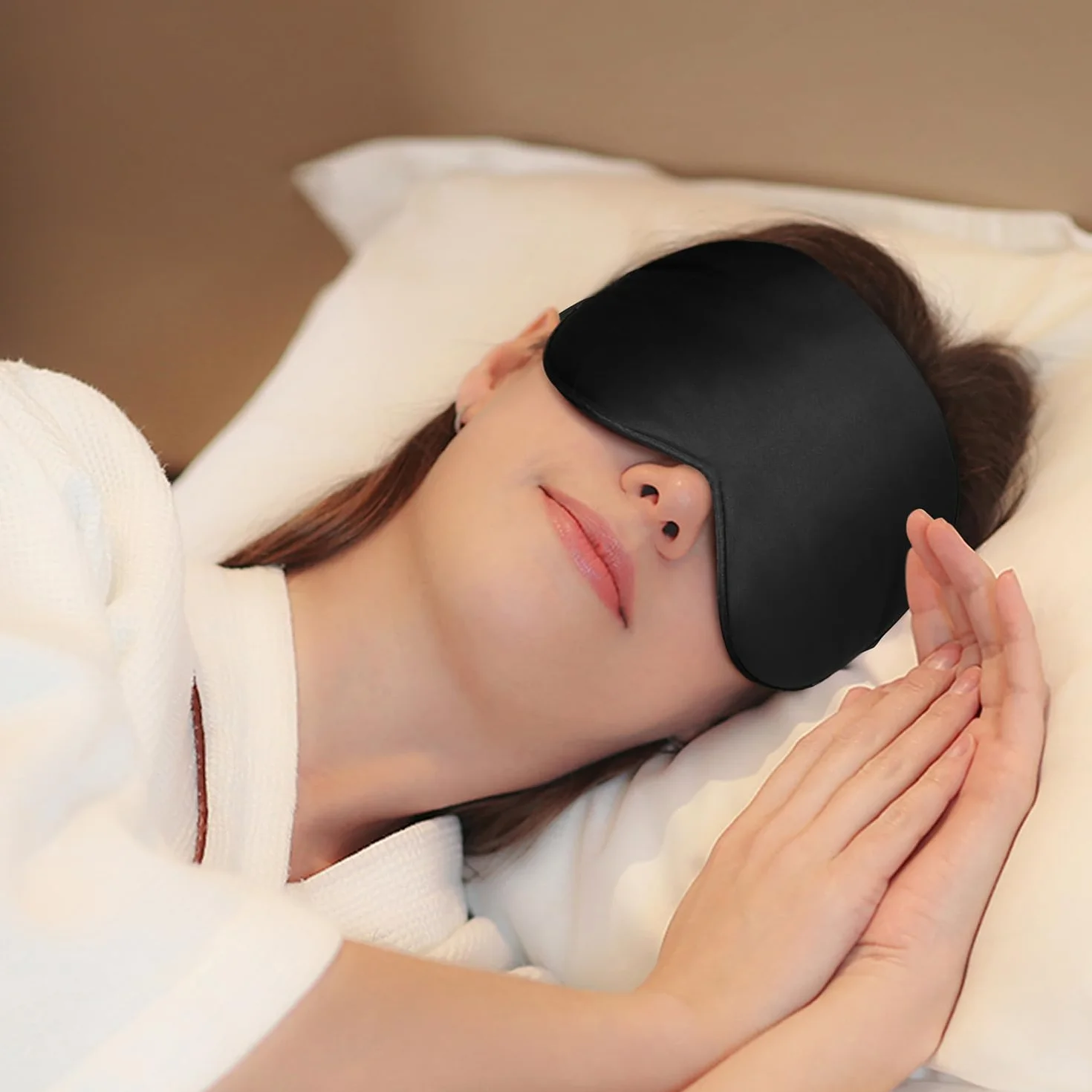 Gritin Mascherina per Dormire in 100% Seta Naturale Pura con Tappi per Orecchie e Cinghia Regolabile