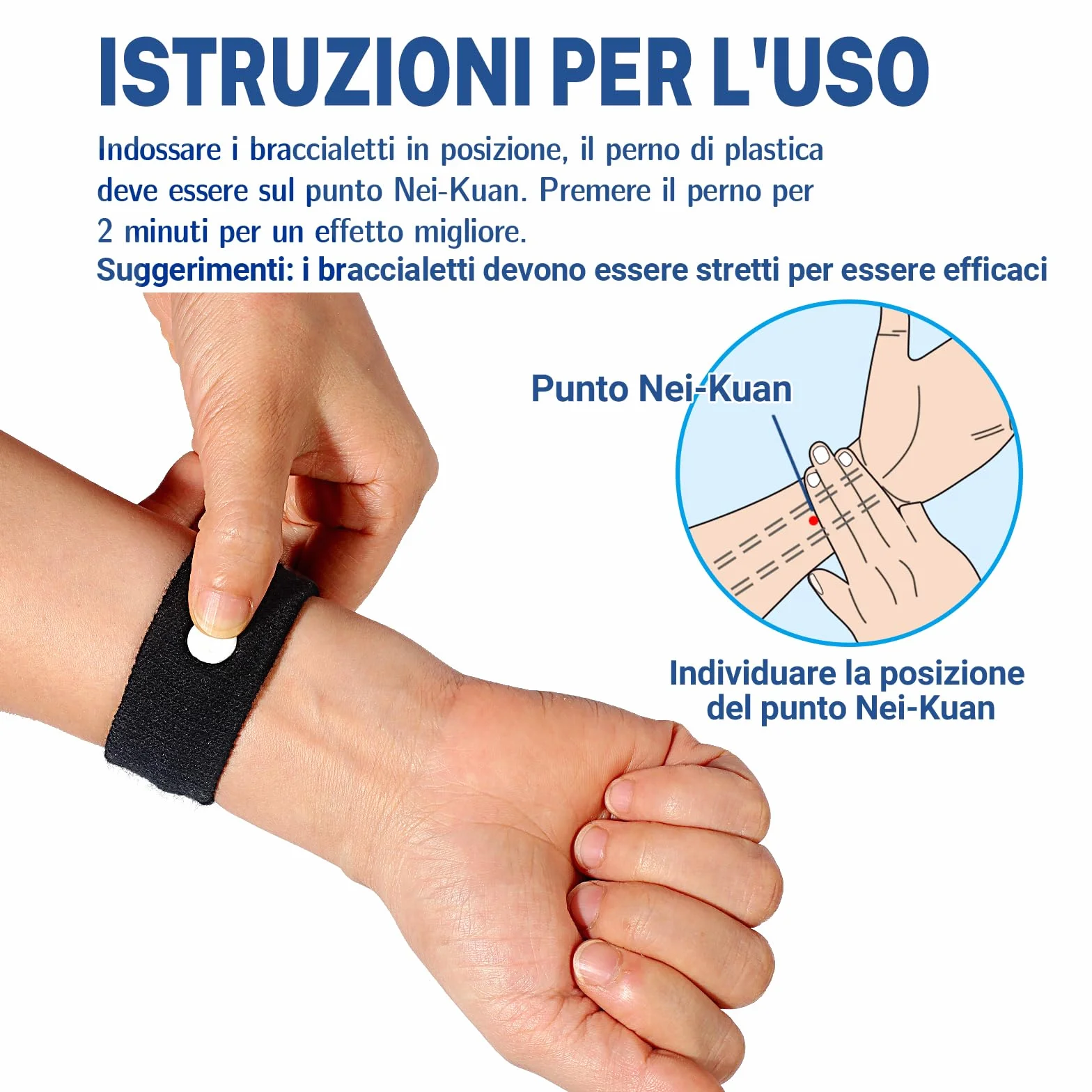 Hionfurt Braccialetti Antinausea da Viaggio Mal d'auto Mal di Mare Adulti Bambini Gravidanza Digitopressione - 2 paia Grigio Nero