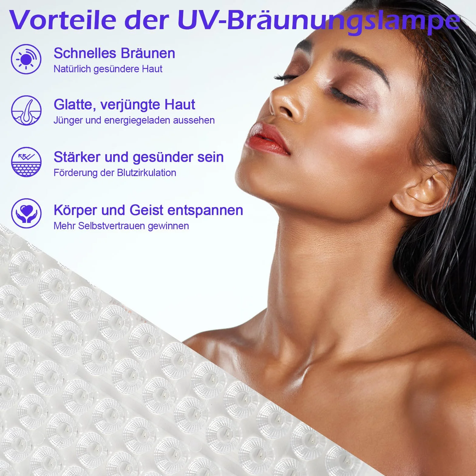 Solarium per la casa 30 W lampada abbronzante portatile 90 LED viso corpo