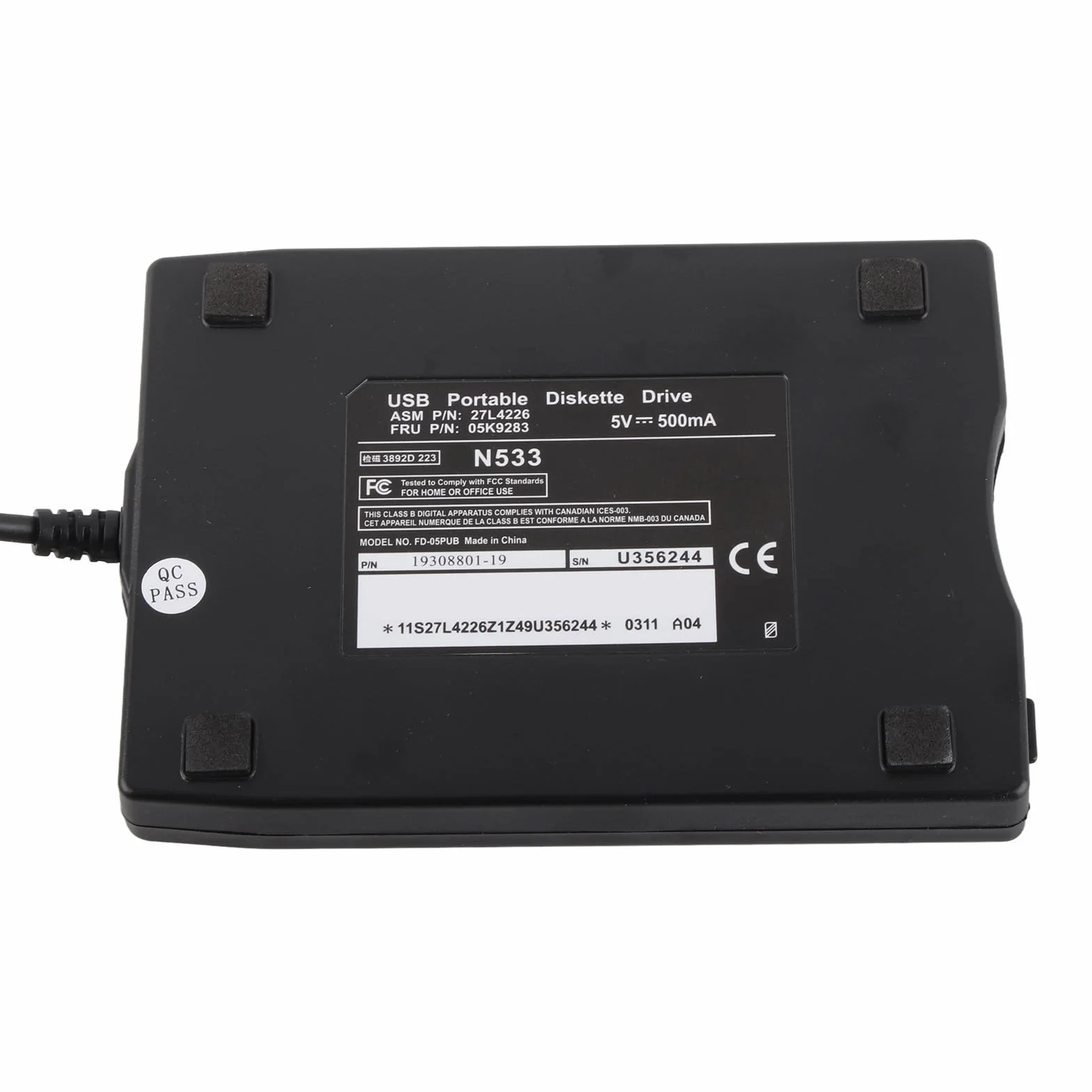 Dioche Unità Floppy Esterna USB da 3,5 Pollici, unità Floppy USB da 3,5 Pollici Lettore Floppy Disk Portatile da 720 KB per Floppy Disk MF2‑HD da 1,44 M3,5 Pollici