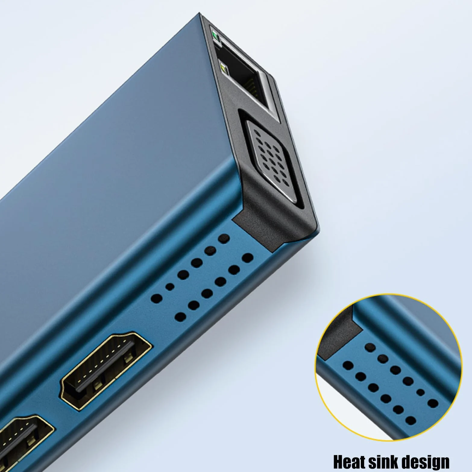 Docking Station Adattatore per Doppio Monitor Adattatore USB C 12 in 1 con VGA Gigabit Ethernet 4 Porte USB 3.0 Lettore schede Docking Station Multifunzione