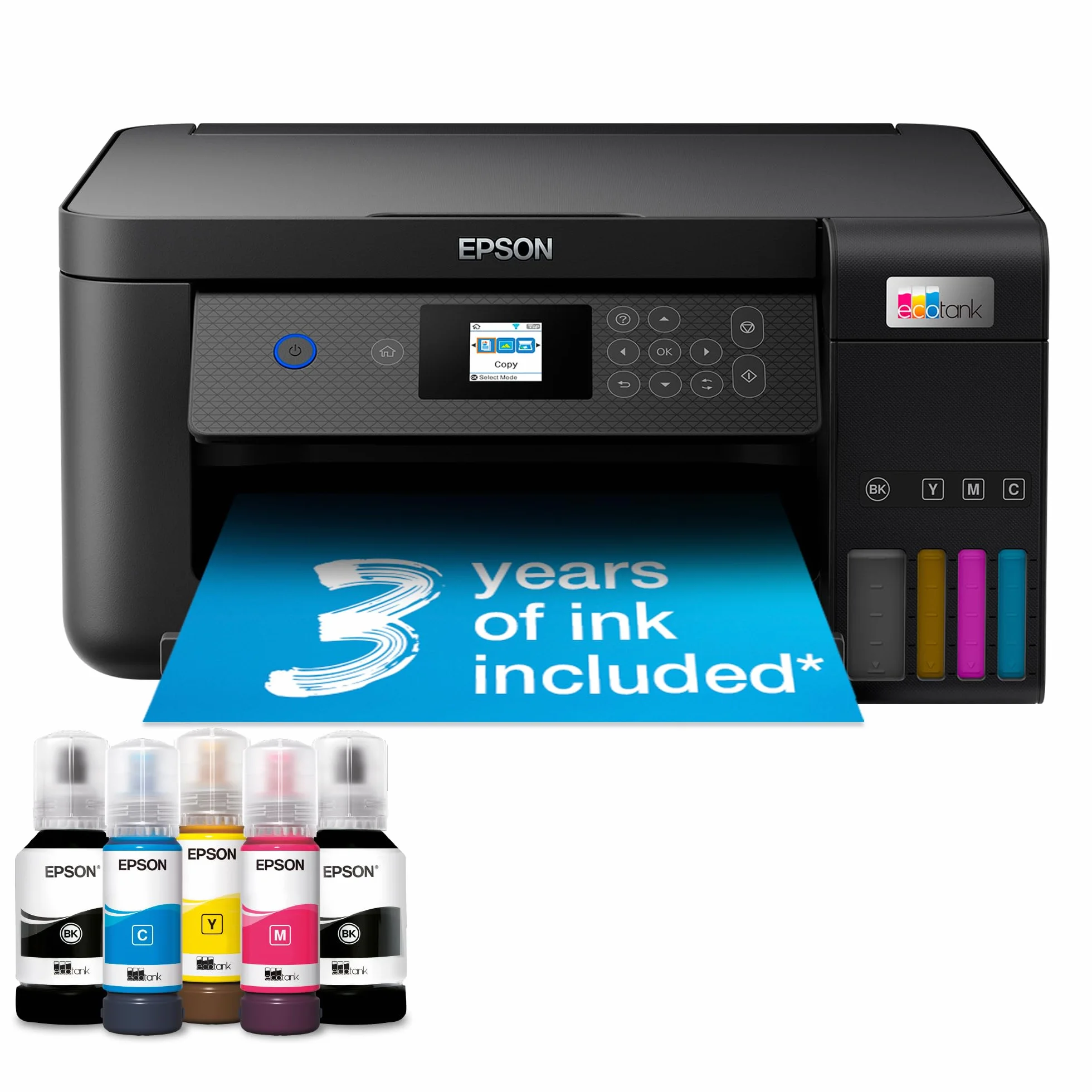 Epson EcoTank ET-2850 - Stampante multifunzione per serbatoi di inchiostro, Wi-Fi A4, con fino a 3 anni di inchiostro incluso