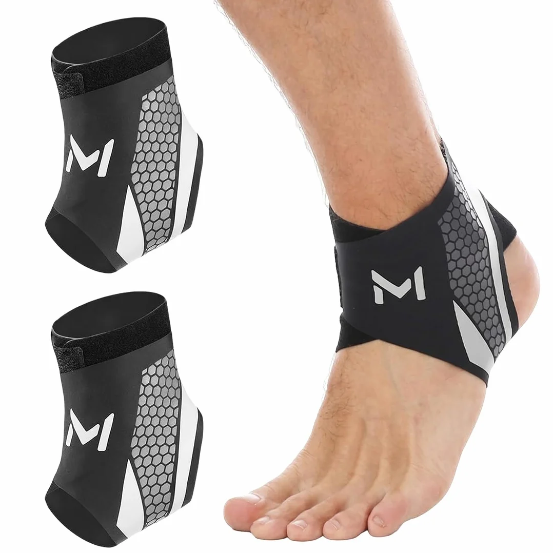 Cavigliera Sportiva per Distorsione Supporto Elastica in Nylon Traspirante con Doppia Fascia Regolabile a U Unisex