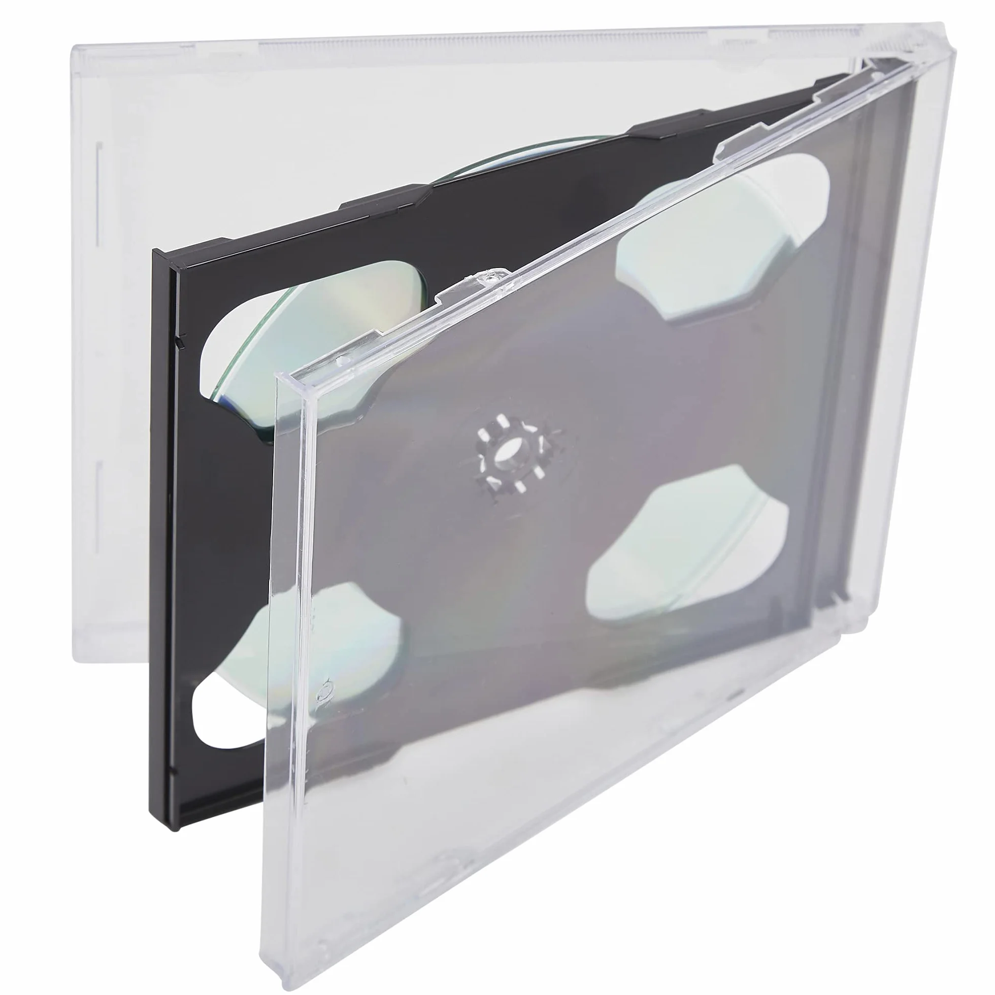 Dragon Trading® - Custodia Jewel Case doppia per CD/DVD, da 10,4 mm di spessore, con scomparto interno di colore nero che può contenere 2 dischi (confezione da 10 pezzi).