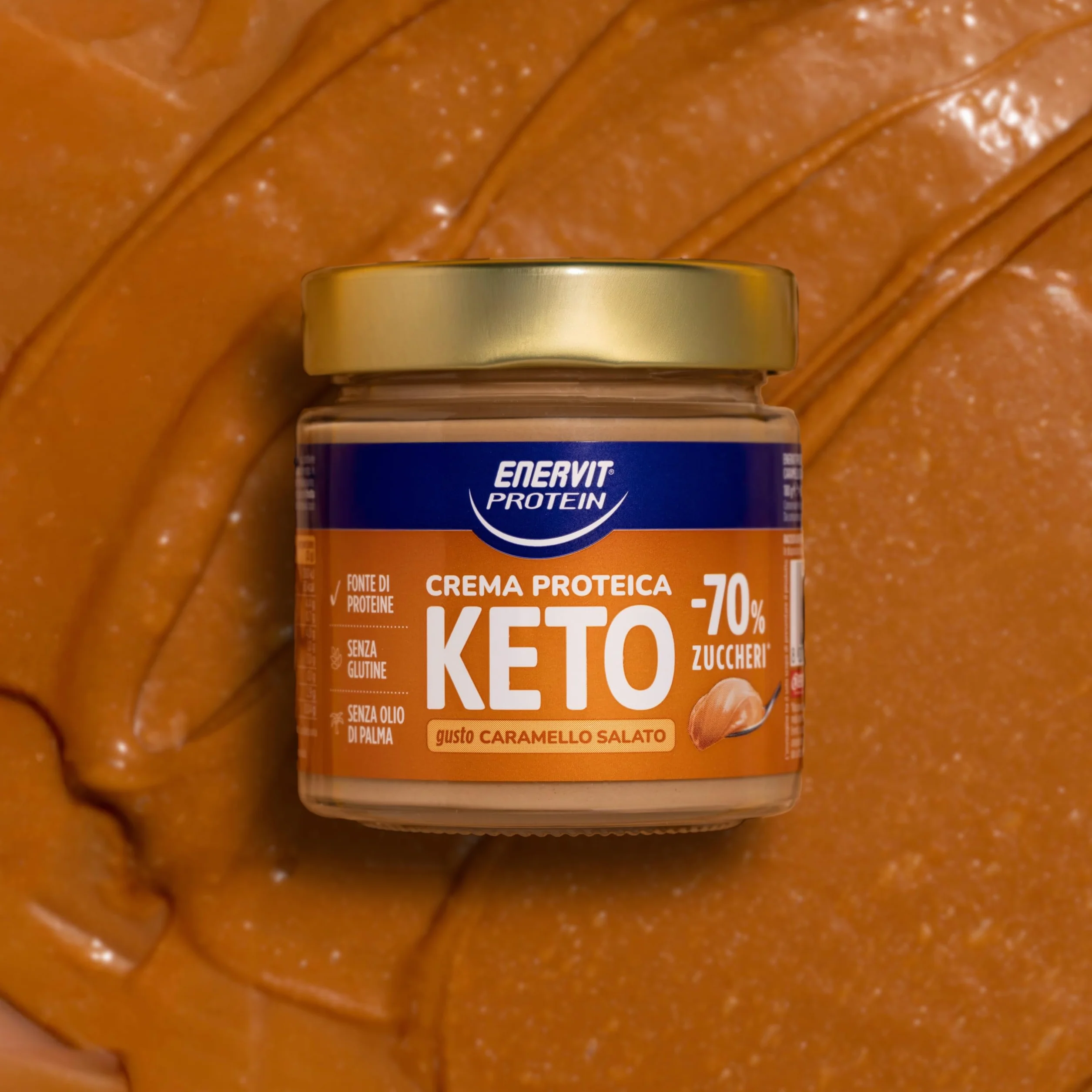 Enervit Protein Cream Keto Caramello Salato, Crema Proteica Spalmabile, Senza Glutine, 180g