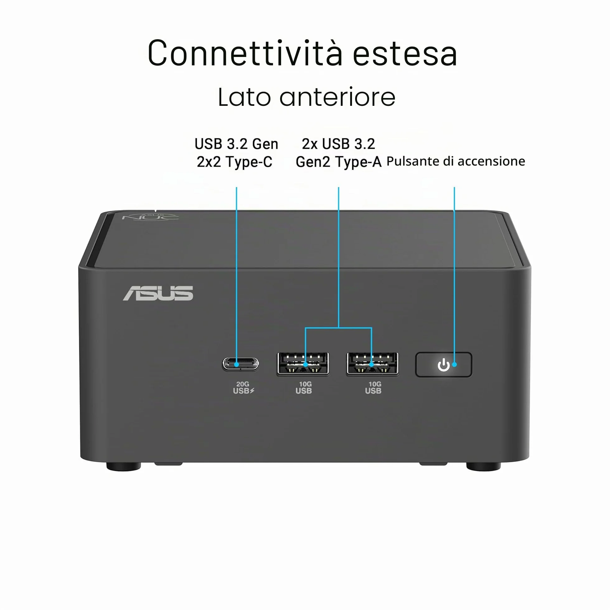 ASUS NUC 15 Pro Mini PC Intel Core 3 100U 96GB DDR5-6400 SSD M.2 Intel Arc Wi-Fi 7 Bluetooth 5.4 Nero