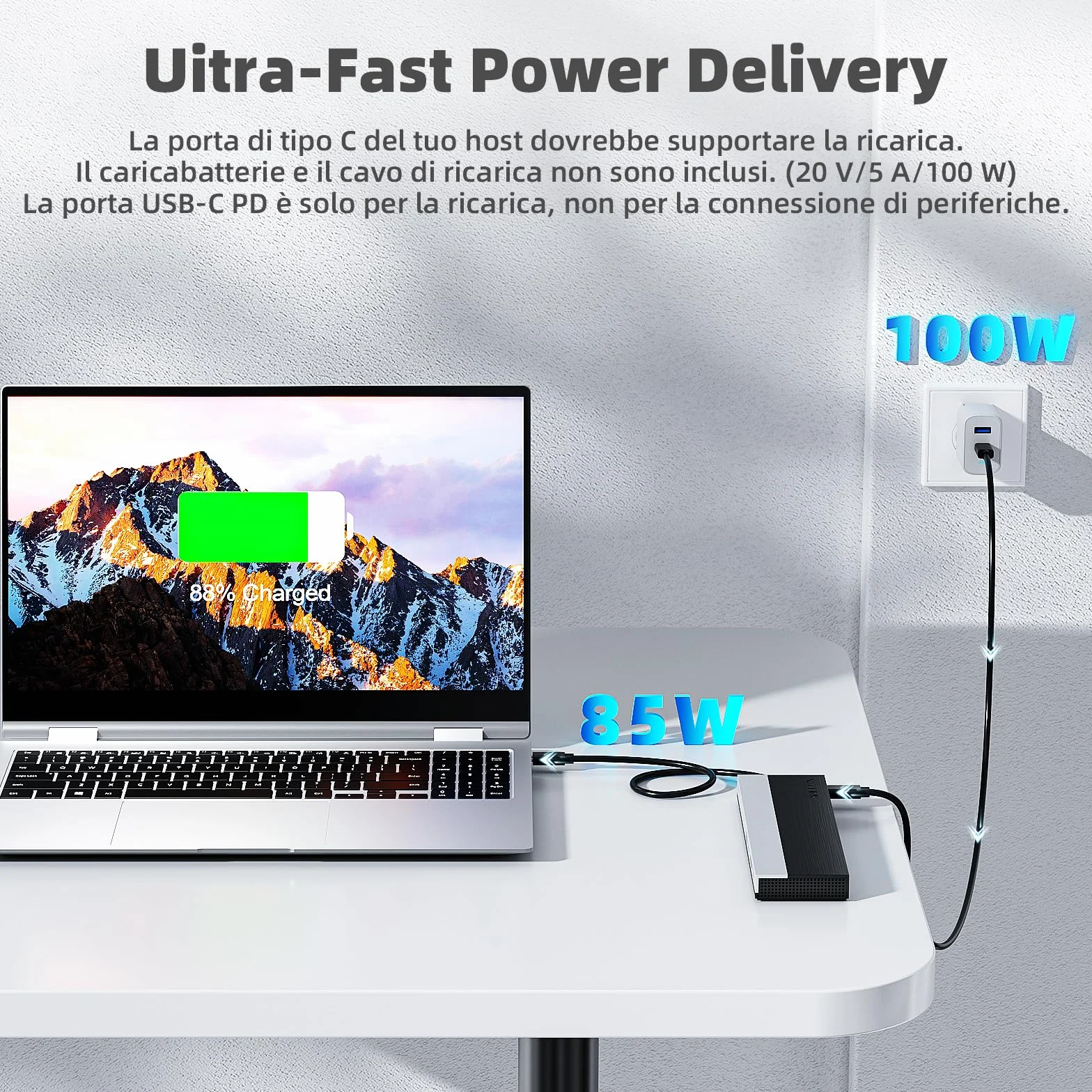 WAVLINK Docking station USB-C 3 monitor, docking station con HDMI, DP, VGA, 100W PD, USB3.0&2.0, RJ45, slot SD/TF, audio/microfono, per Lenovo/HP/Dell ecc. - Grigio