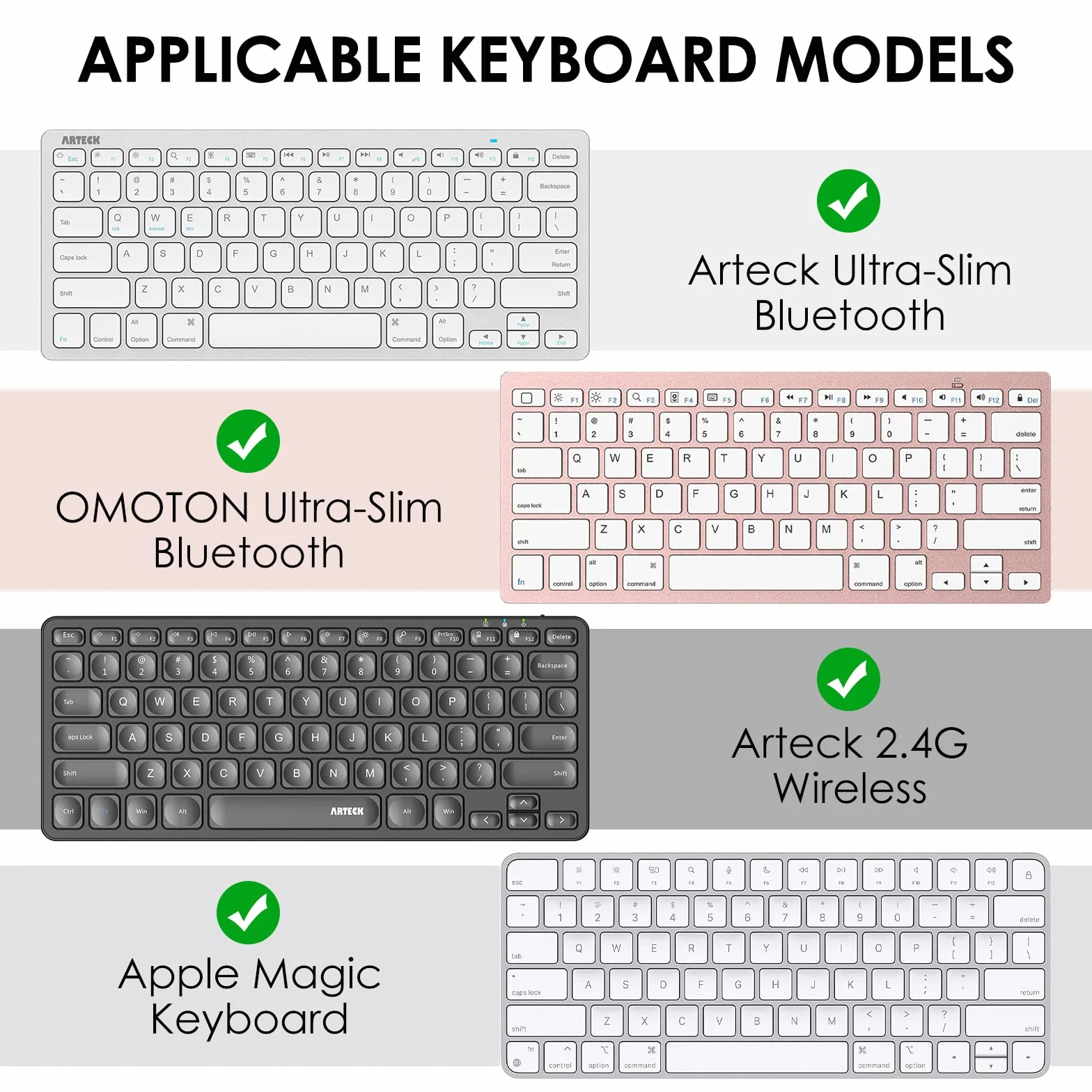 Linkidea Custodia protettiva per tastiera in similpelle vegana compatibile con Logitech K380, Logitech Pebble Keys 2 K380s, Logitech Keys-to-GO 2, Magic Keyboard (Rosa)