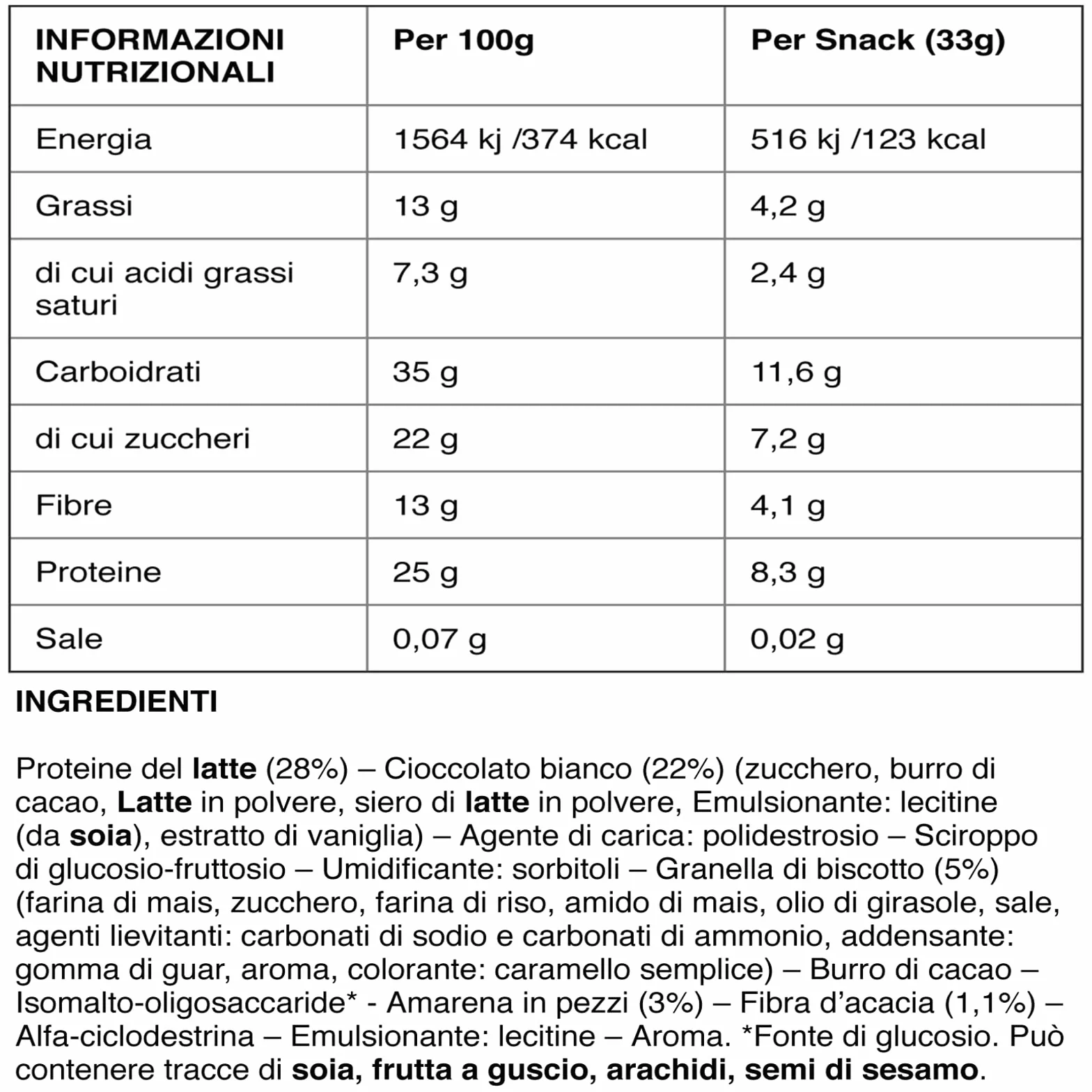 Enervit Enerzona Protein Snack 40-30-30 Gusto Crunchy Berries 30 Barrette Proteiche da 33gr Dieta a Zona