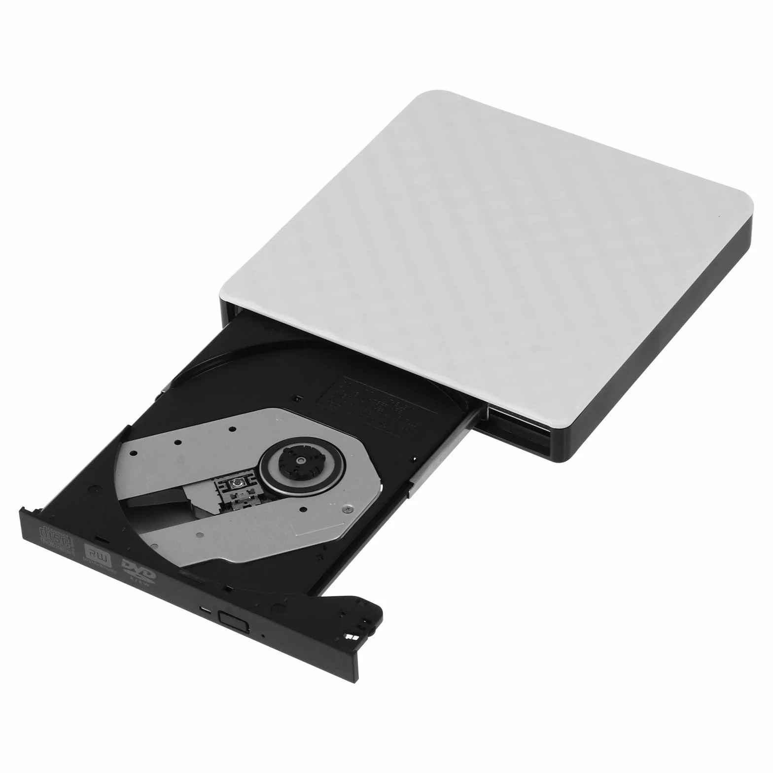 Masterizzatore Laptop Dvd USB 3.0 per Bianco Esterno Abs | Dvd-rom 8x e Cd-rom 24x, Design Ultrasottile e Ultraleggero, Uso Orizzontale o Autoportante