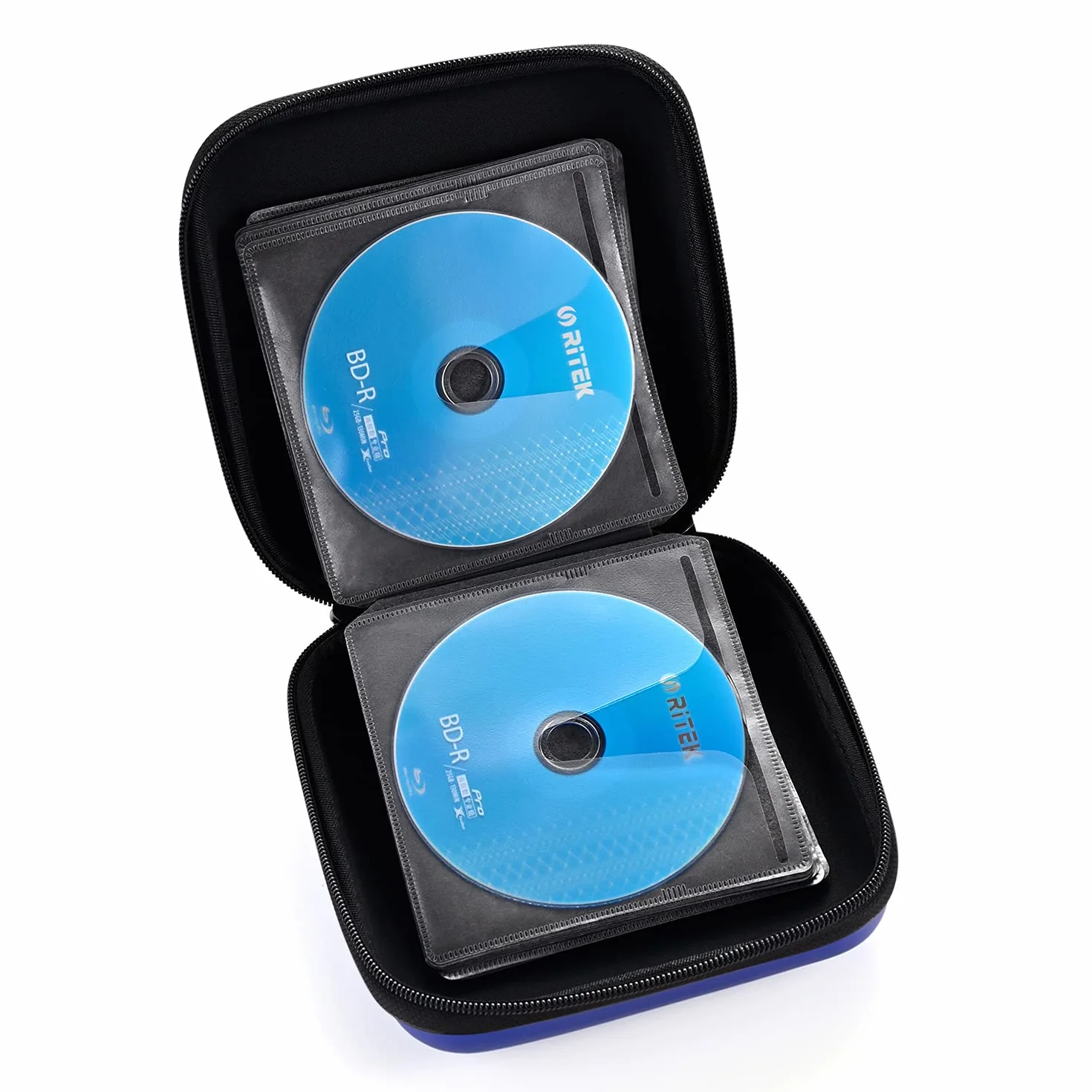 LIOVODE, custodia per cd, in EVA, arganizer da 48 capacità per contenere dvd, portafogli per dischi, supporti di raccolta, per la casa e l'auto