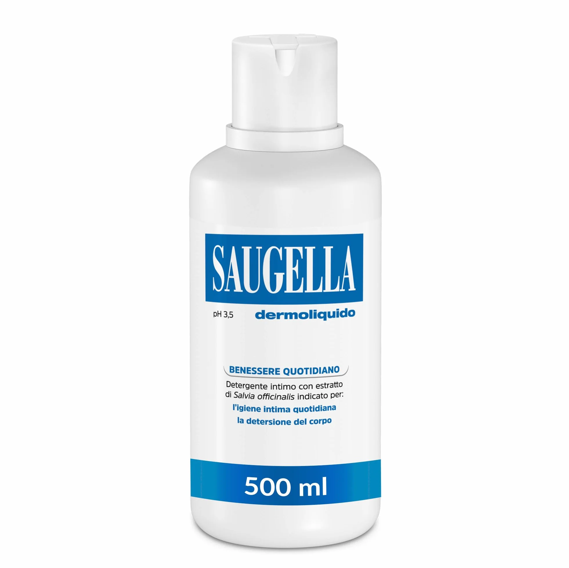 Saugella Dermoliquido Detergente Intimo Quotidiano pH 3.5 Antiodore 500 ml