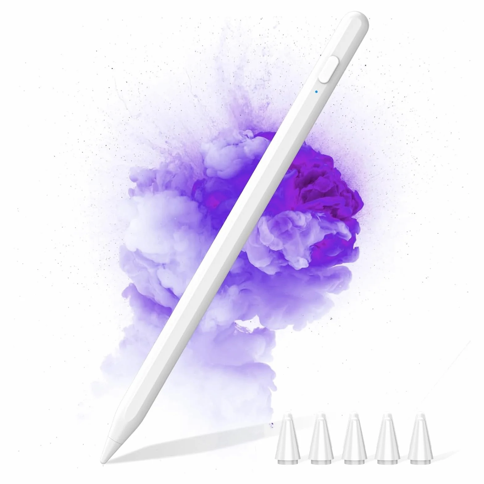 KISSLEAF Penna Universale per Tablet e Telefono per Android Samsung Lenovo Huawei XiaoMi Vivo con 5 Suggerimenti, Punta Della Penna da 1.5 mm, Ricarica Rapida 30 Minuti, Adsorbimento Magnetico