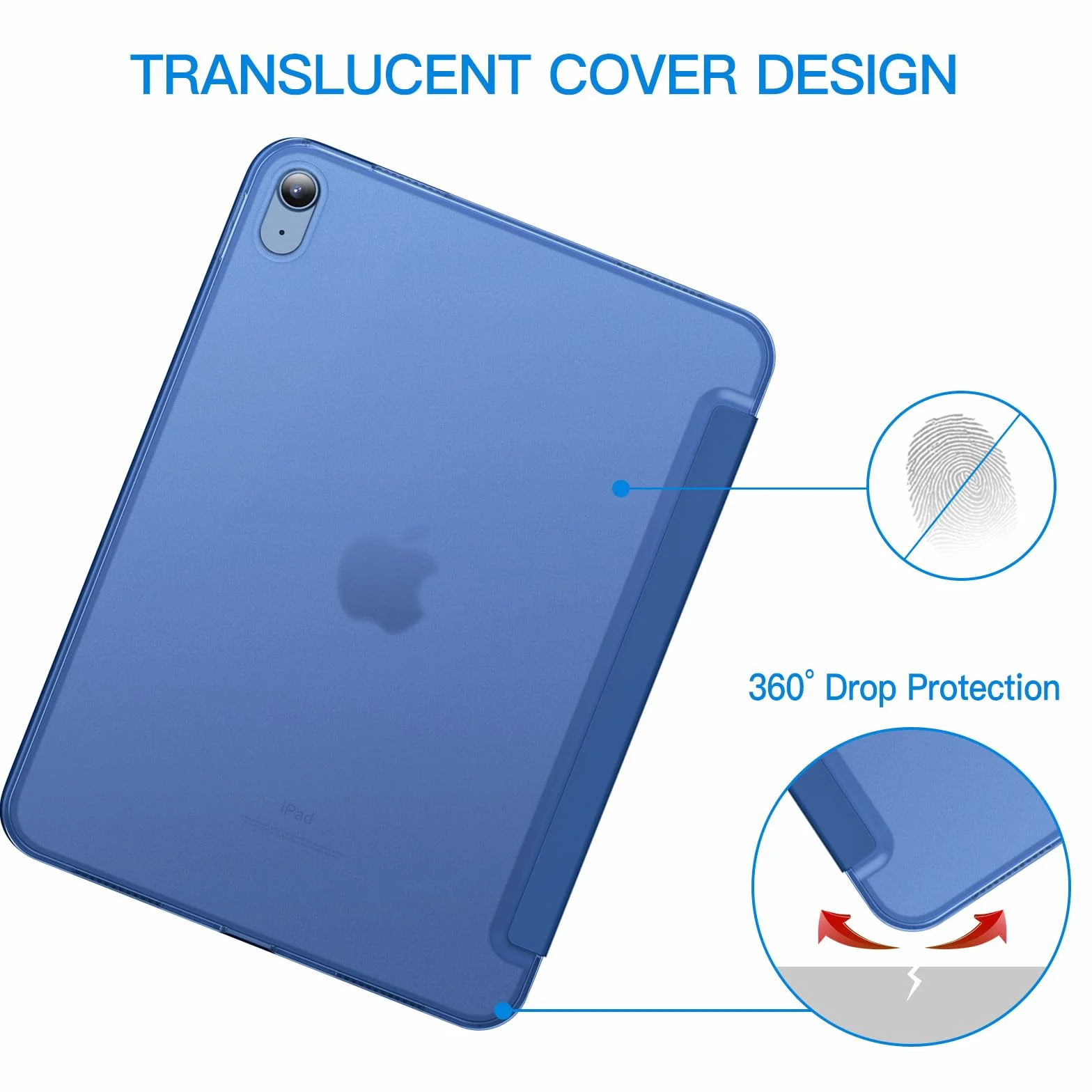 JETech Custodia iPad A16 11a/10a Generazione 2025/2022 Supporto Sottile Retro Rigido Cover Auto Svegliati/Sonno Navy