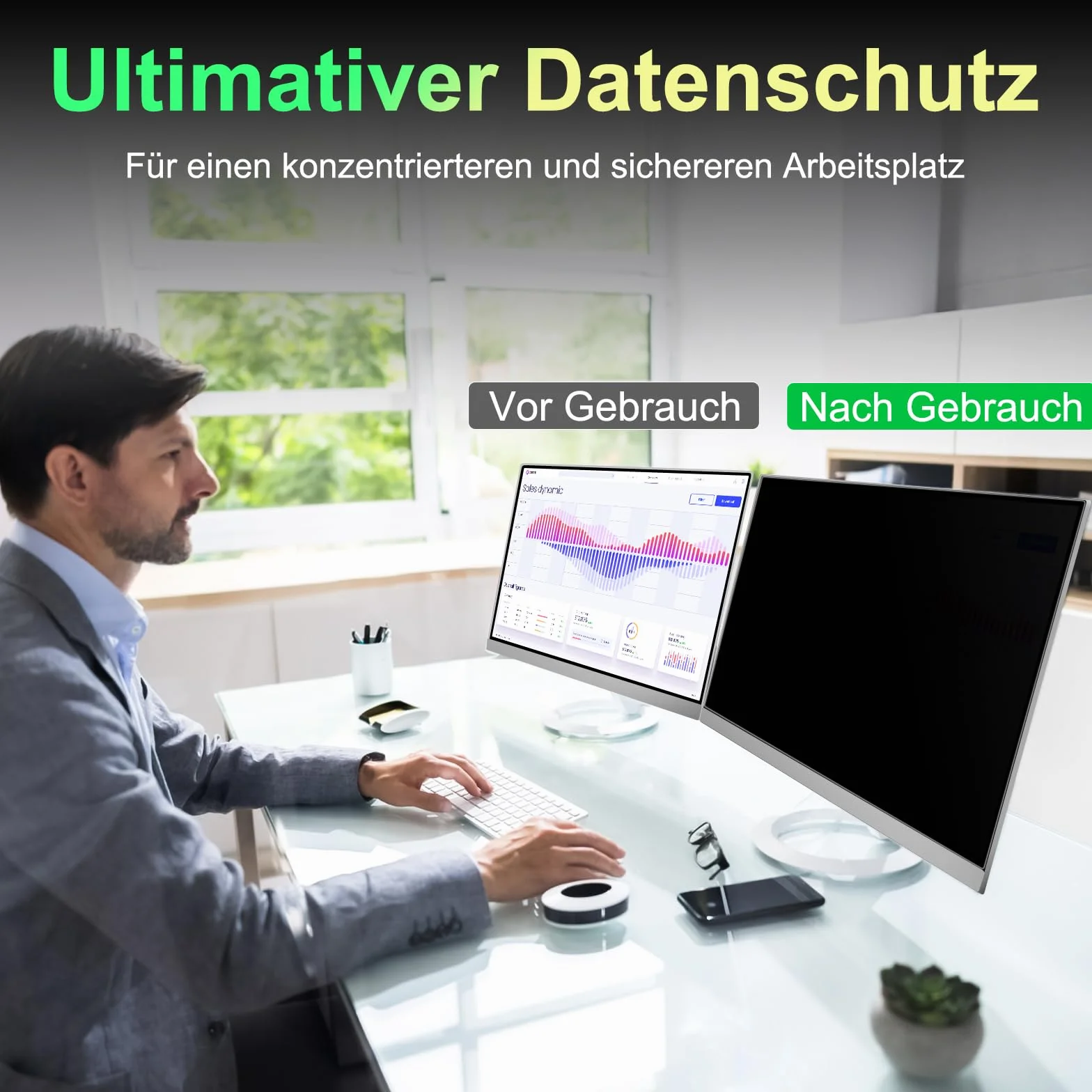 Filtro privacy magnetico per schermo da 24 pollici, rapporto di aspetto 16:9, antiriflesso, anti-luce blu 24", pellicola protettiva per la privacy, schermo rimovibile per computer monitor