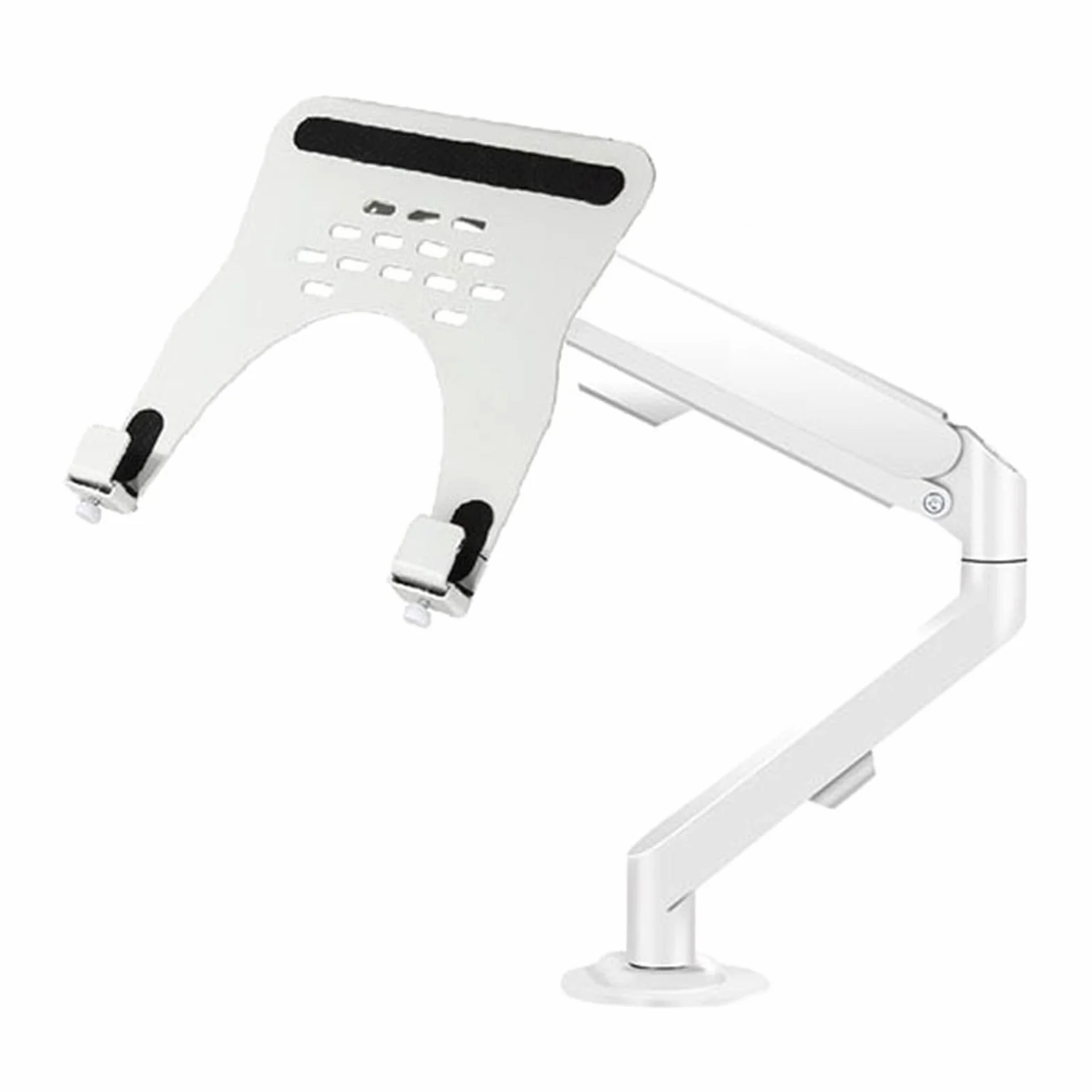 Supporto per monitor Supporto for laptop da scrivania, supporta 4,4-19,8 libbre, braccio a molla a gas regolabile 2 in 1, supporto for monitor singolo Supporto per monitor da scrivania(Bianco)