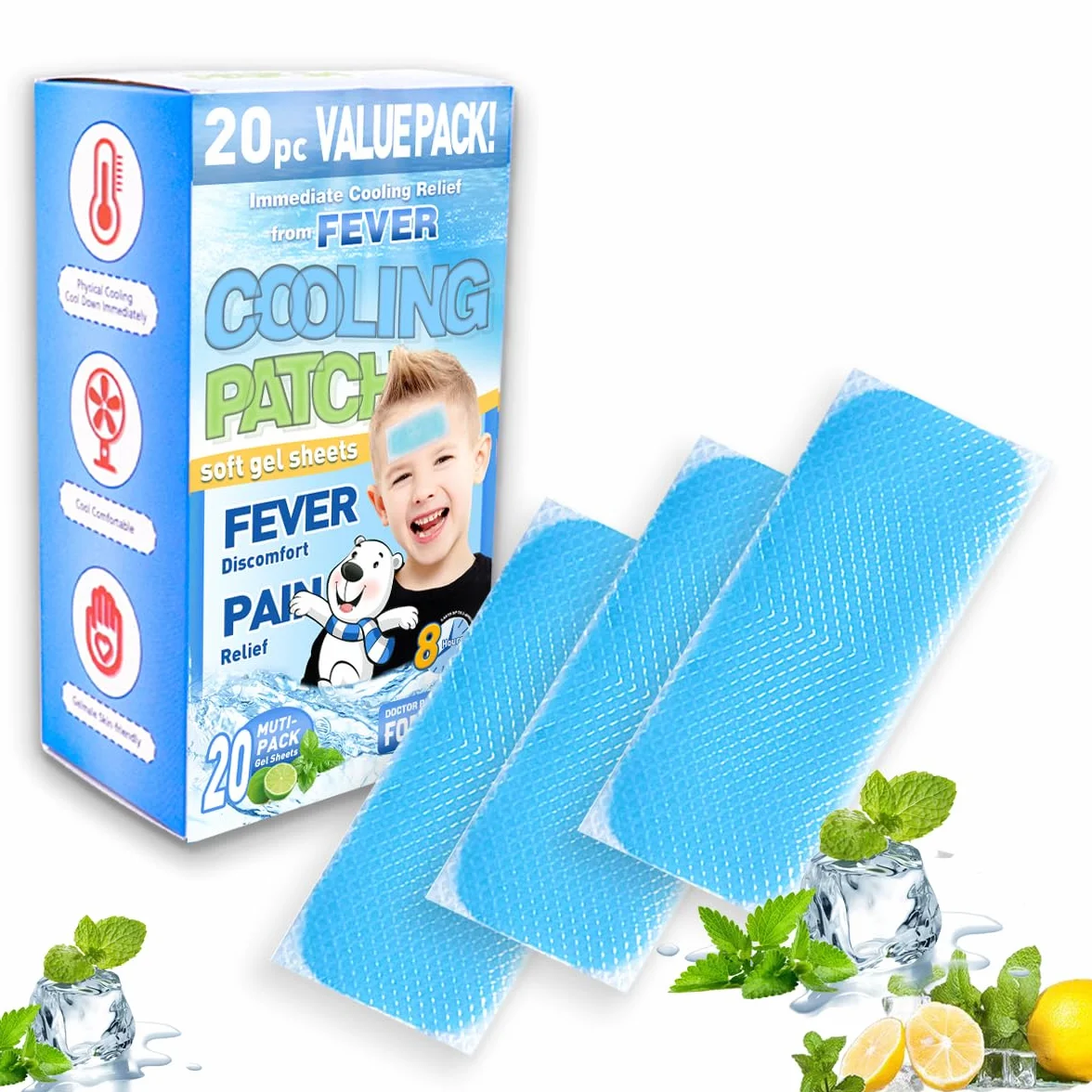 Patch in gel febbre Dischetti rinfrescanti ad azione rapida per mal di testa adulti bambini