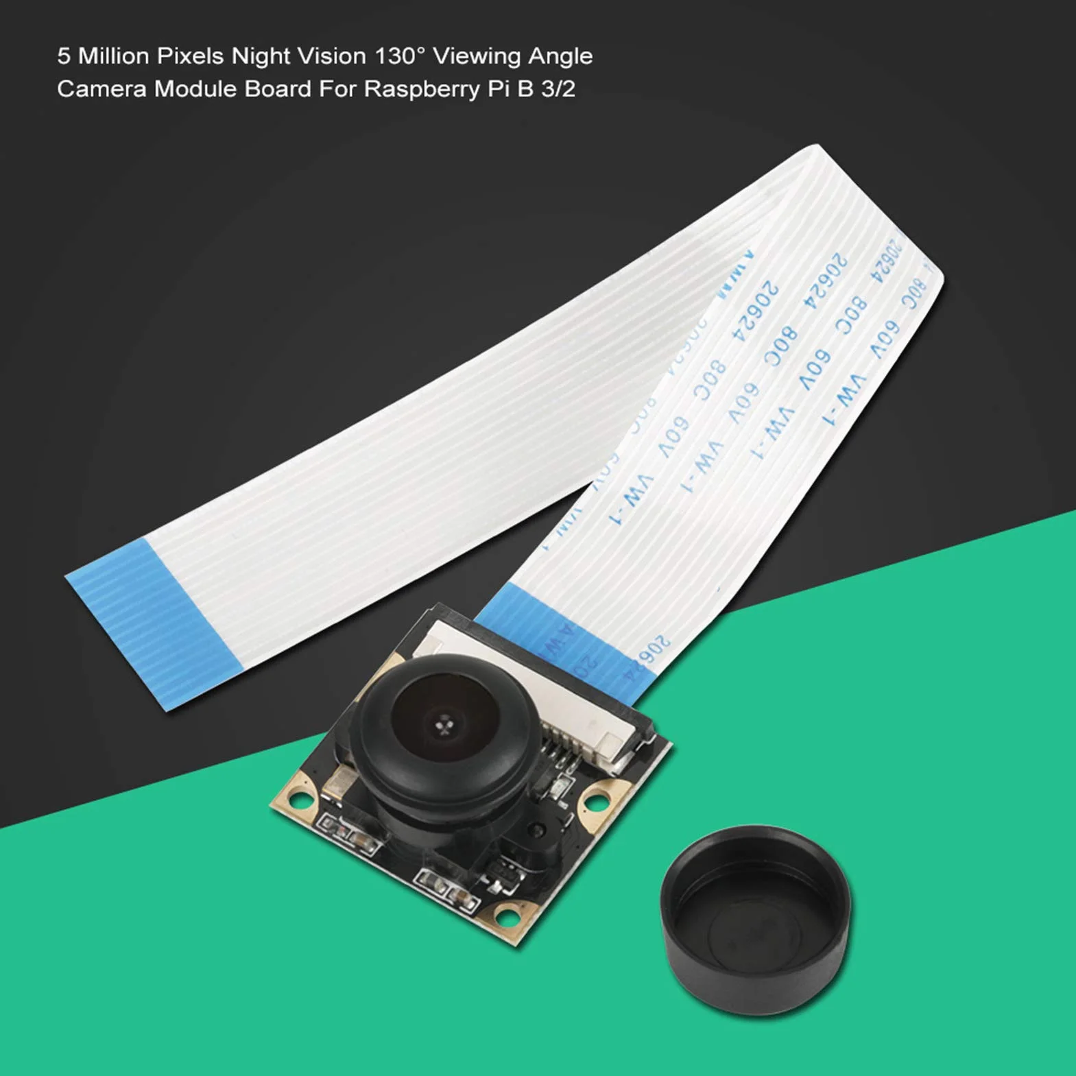 Tyenaza Modulo Fotocamera, Scheda Fotocamera, Modulo Fotocamera 5 Milioni di Pixel Visione Notturna 130 ° Angolo di Visione Della Fotocamera Modulo Board per Raspberry pi B 3/2