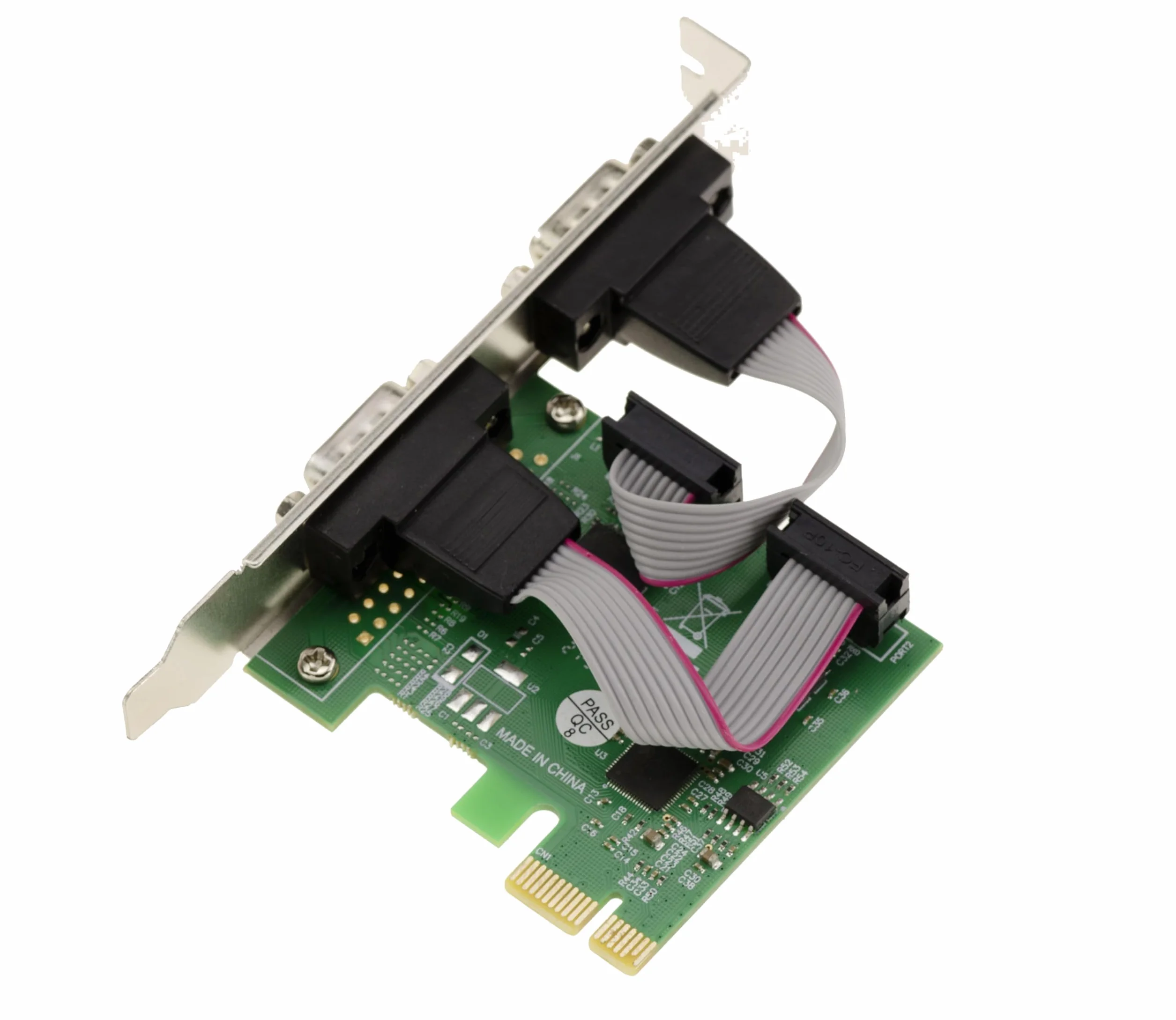 KALEA-INFORMATIQUE Scheda controller PCI Express PCIe a 2 porte seriali RS232 con chipset ASIX con supporti LOW e HIGH PROFILE