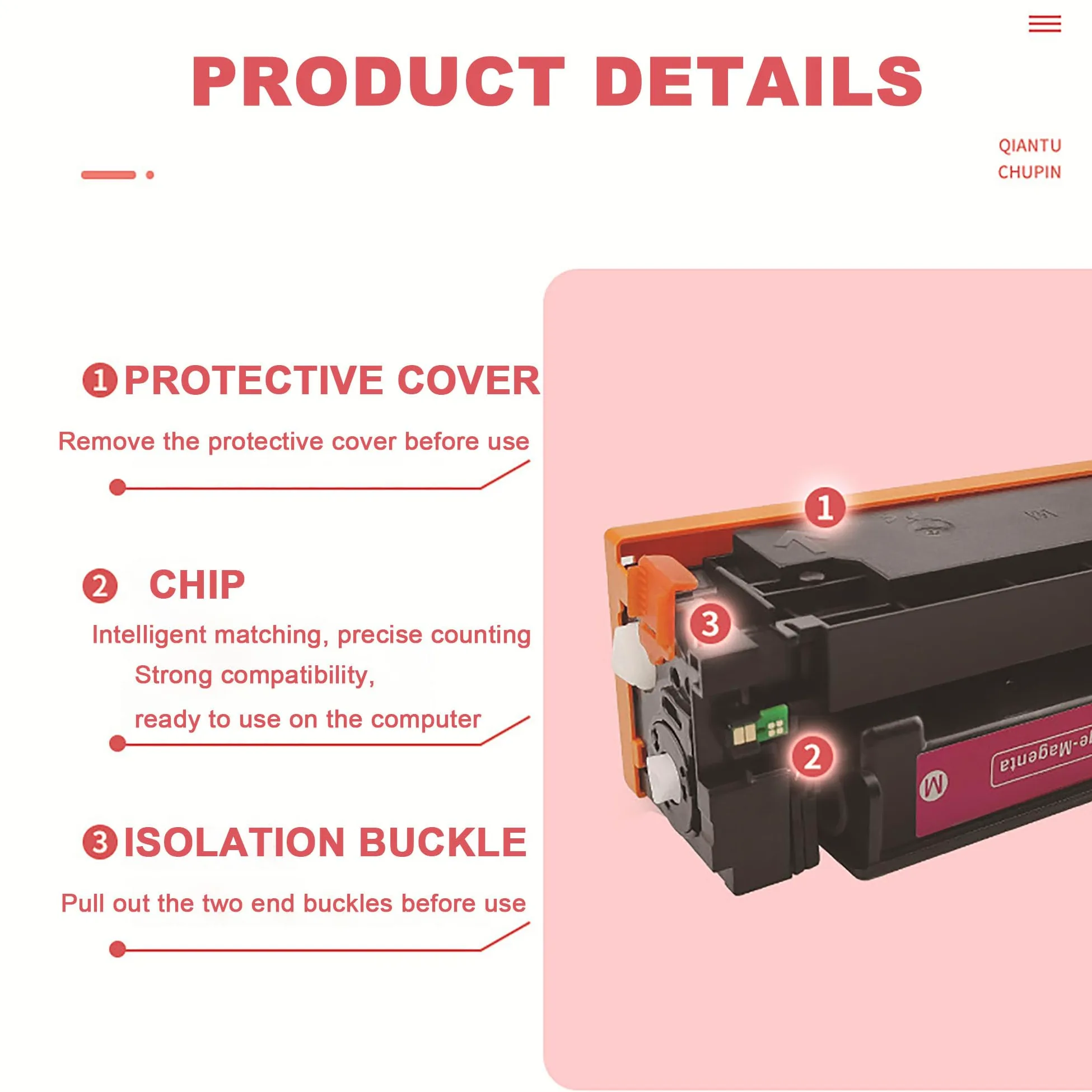 Cartuccia di toner 415A con chip compatibile stampanti per HP Color Laserjet Pro M454DN M454DW MFP M479DW M479FDN M479FDW, W2030A W2031A W2032A W2033A,Black-1 set