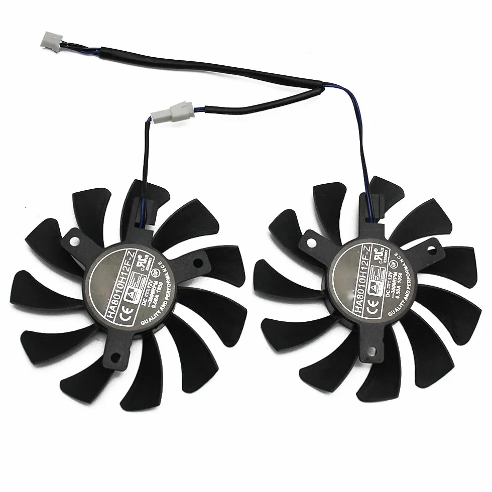 HA8010H12F-Z 75MM 2Pin GTX1050Ti GPU Cooler Fan per Geforce GTX 1050Ti GTX-1050-Ti-4GT-OC (2PZ)