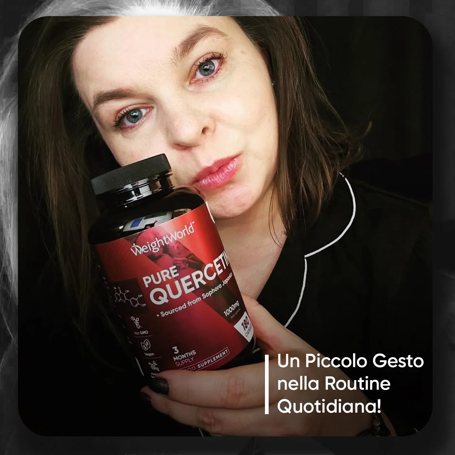 Quercetina 1000mg Pura Vegana 180 Capsule Integratore Flavonoidi Sophora Japonica
