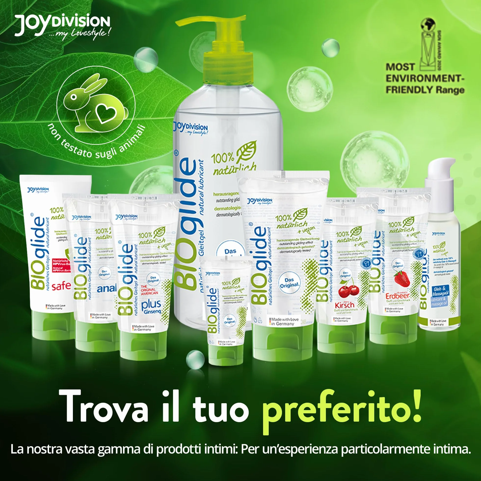 JOYDIVISION BIOglide lubrificante 150 ml | Gel idratante base d'acqua | Vegano per preservativi in lattice